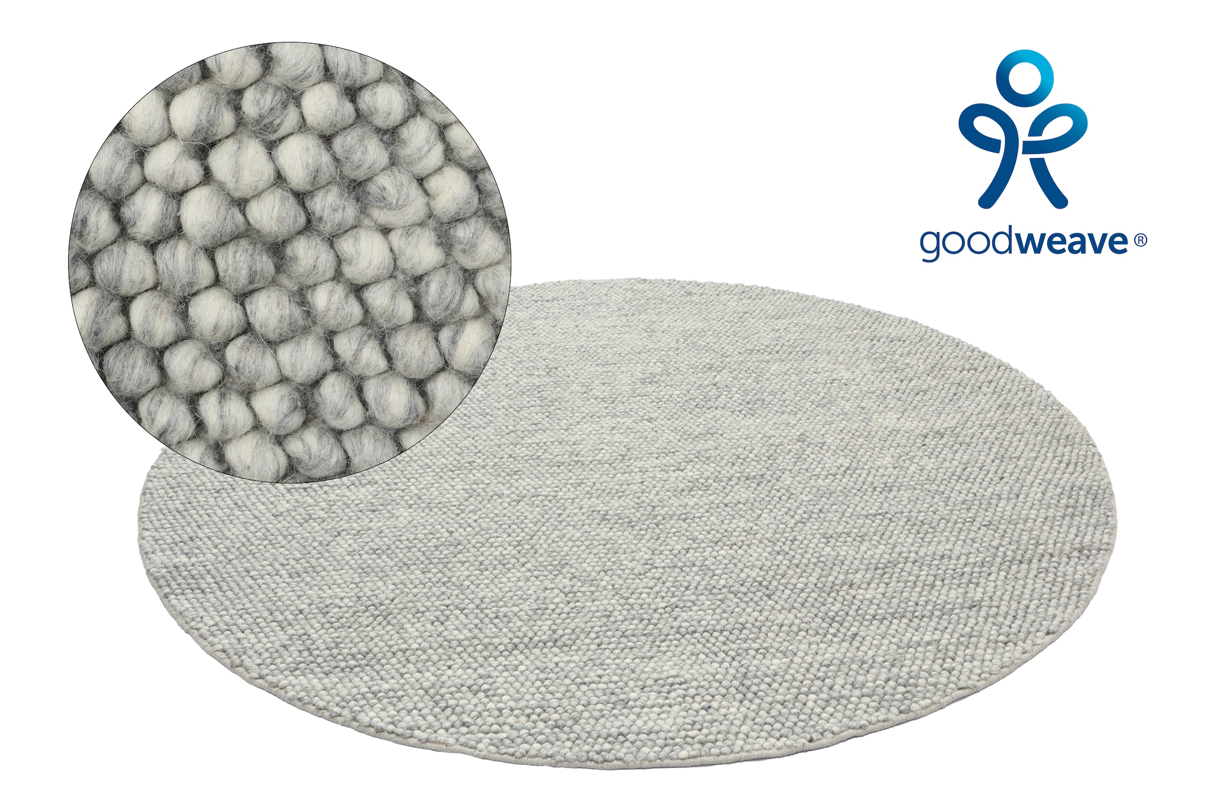 LeGer Home by Lena Gercke Tapis »Ainhoa, handgewebt, Wolle« Rond 12 mm Höhe Tapis, salon, chambre, salle à manger