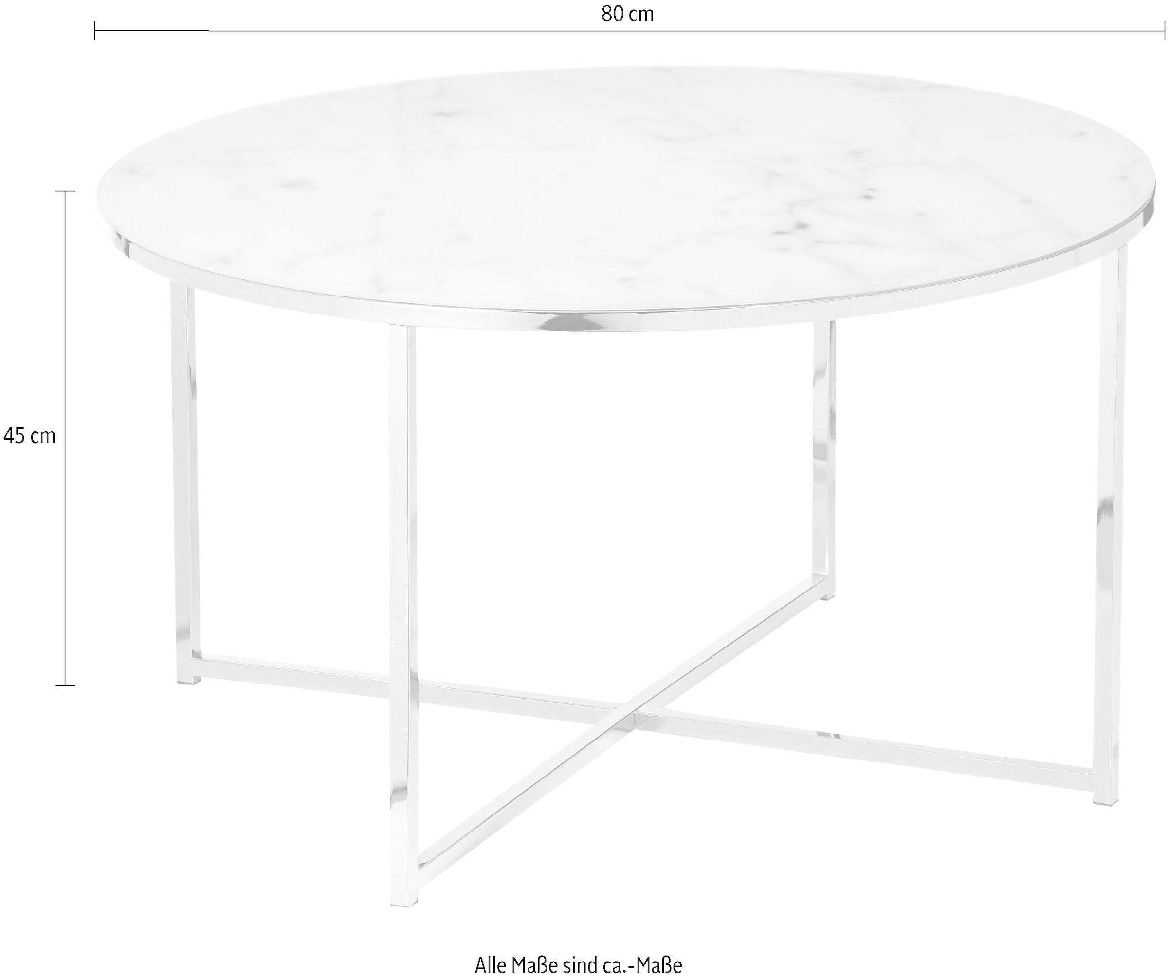 SalesFever Table basse »Caorle Coffeetable im eleganten Stil« Elegantes Design mit Marmoroptik-Tischplatte