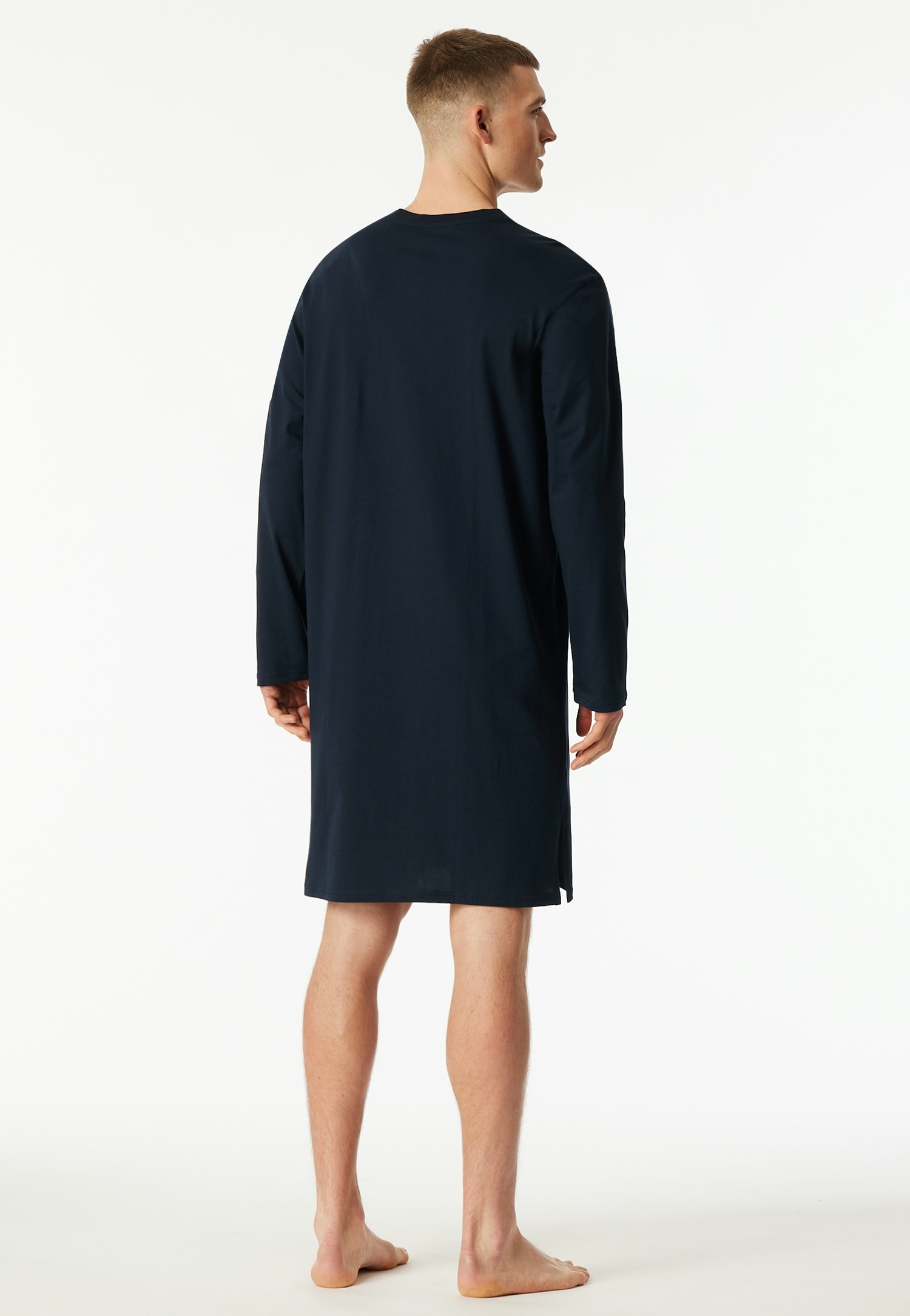 Schiesser Chemise de nuit »Comfort Nightwear« seitliche Schlitze, weich, Langarm, Single Jersey, Baumwolle