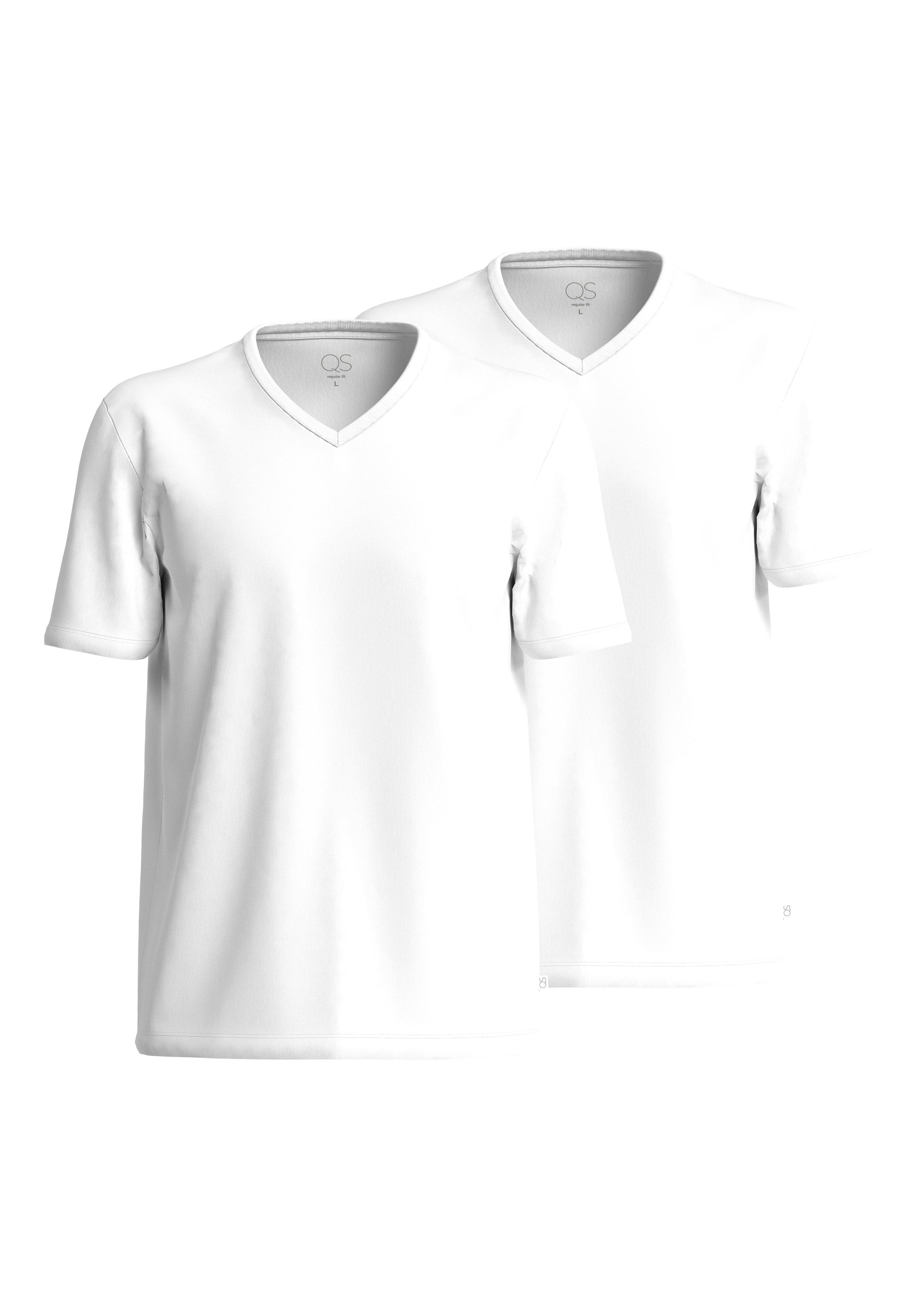 QS T-Shirt V-Ausschnitt, Regular Fit