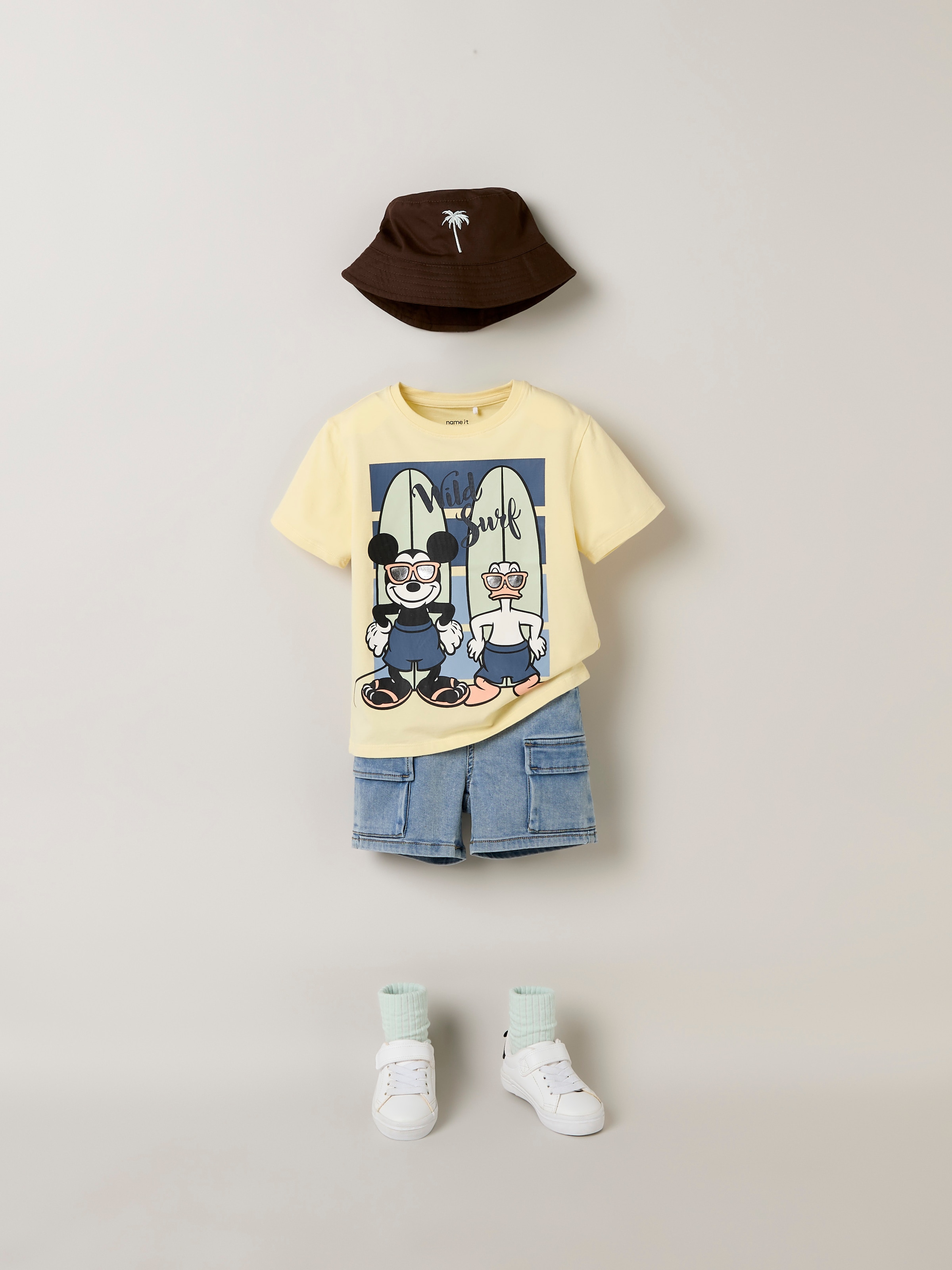 Name It T-shirt »NMMART MICKEY SS NREG TOP BOX WDI« mélange coton, coupe régulière