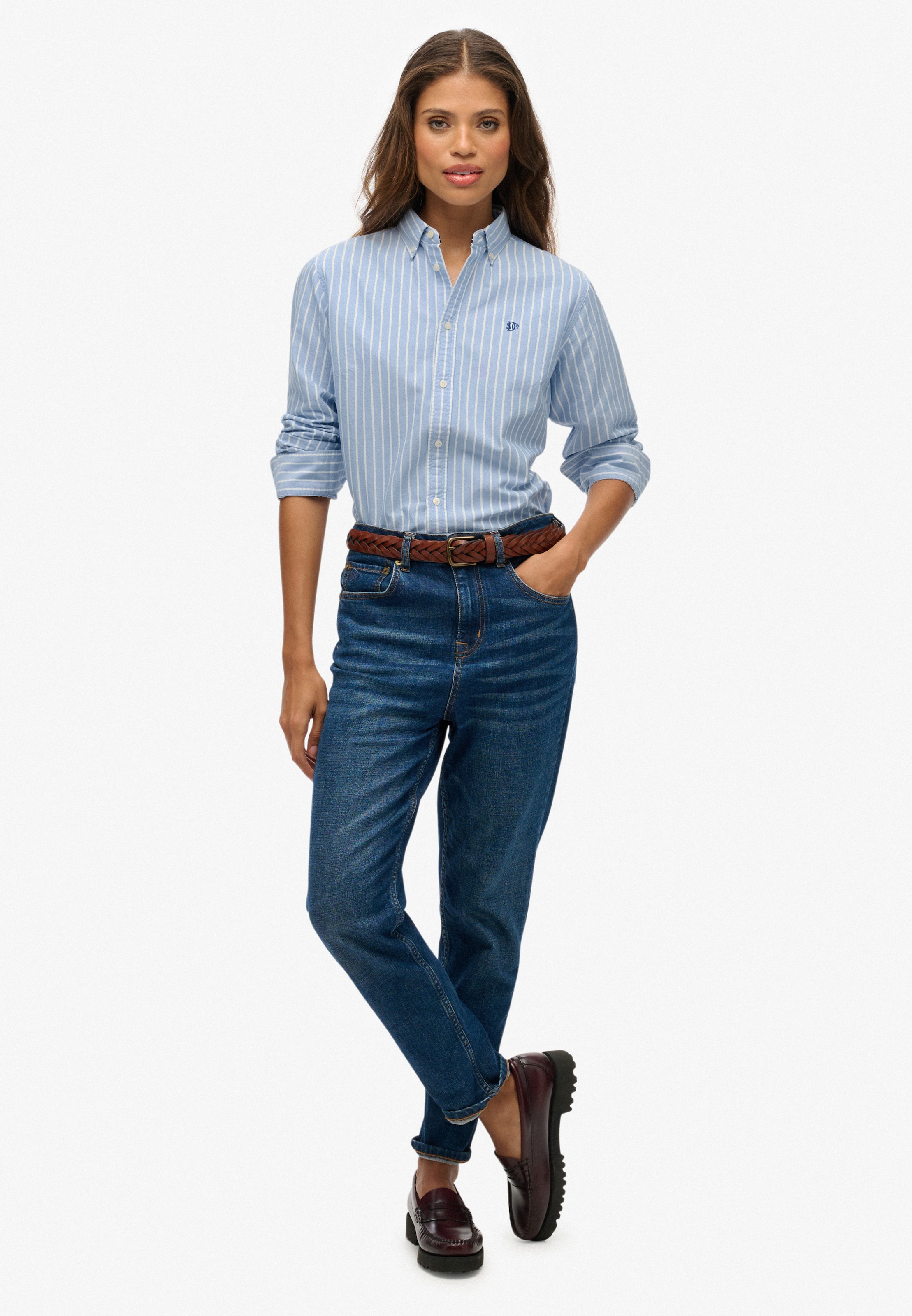Superdry Blouse chemise »SLIM OXFORD BD L/S SHIRT« Coton, coupe slim