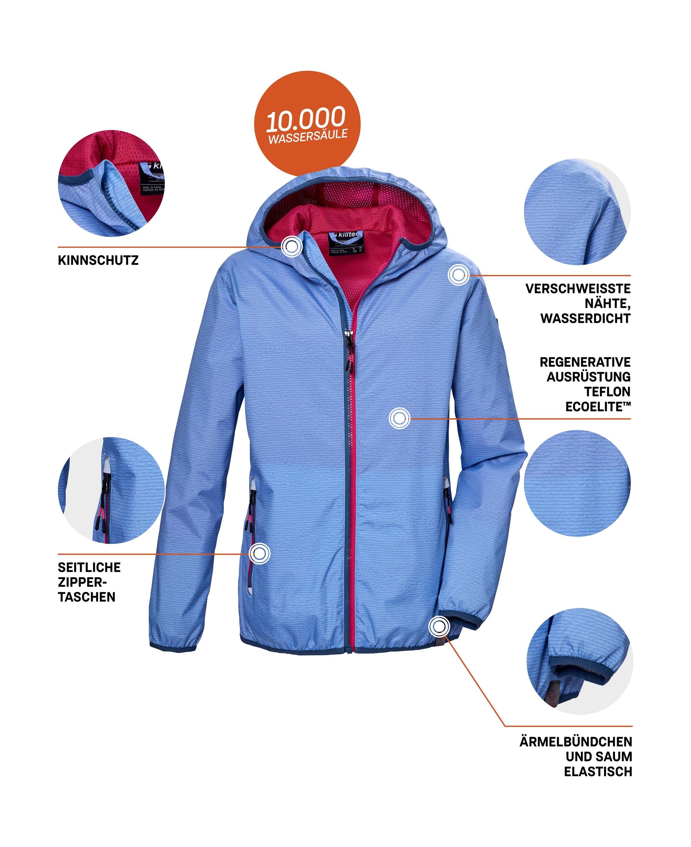 Killtec Veste fonctionnelle »KOS 138 GRLS JCKT« Kinderjacke: wasserdicht, reflektierend, elastisch