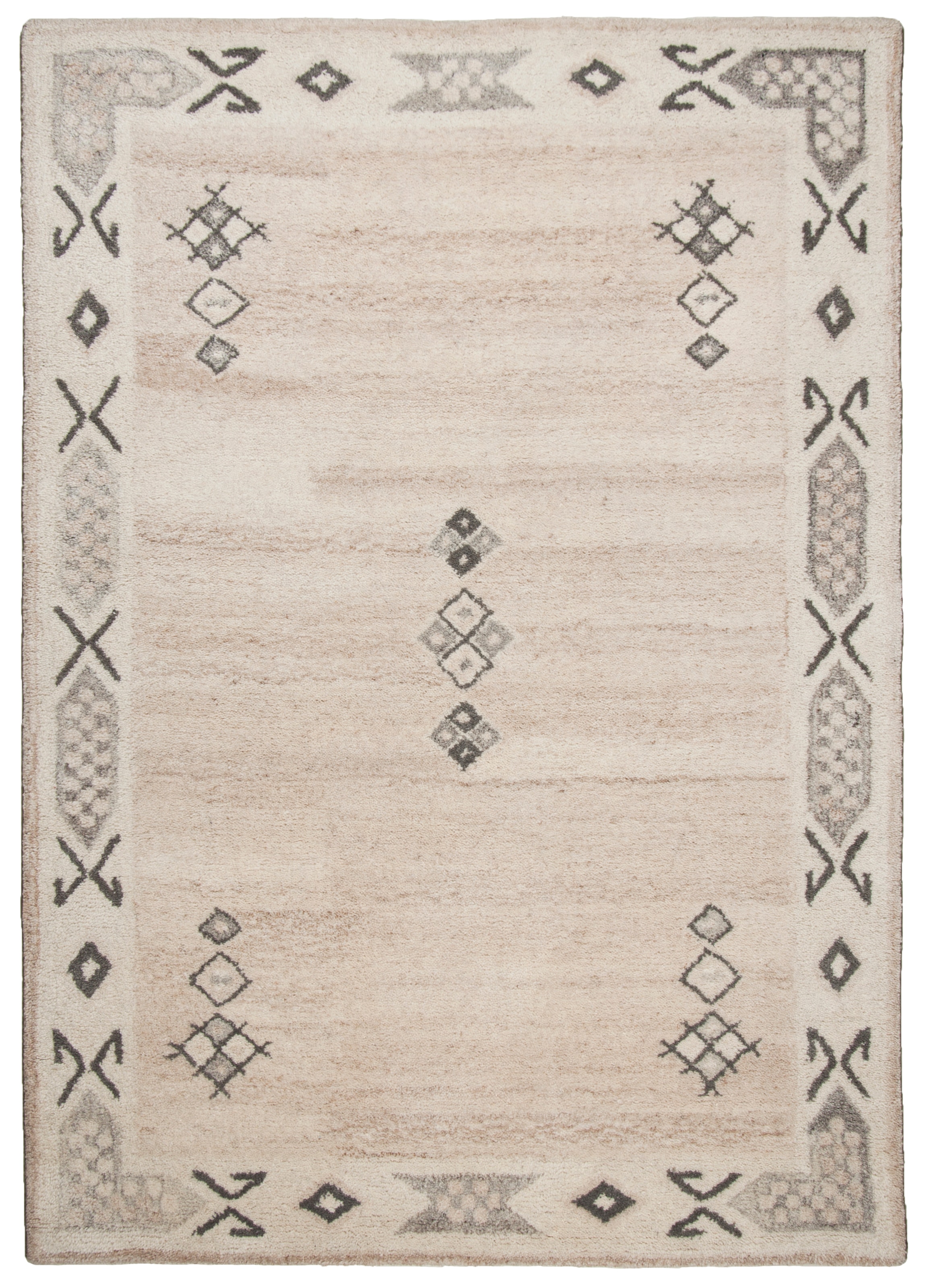 THEKO Tapis en laine »Royal Berber« Rectangulaire 18 mm Höhe Aspect berbère, à motifs, pure laine, avec bordure salon