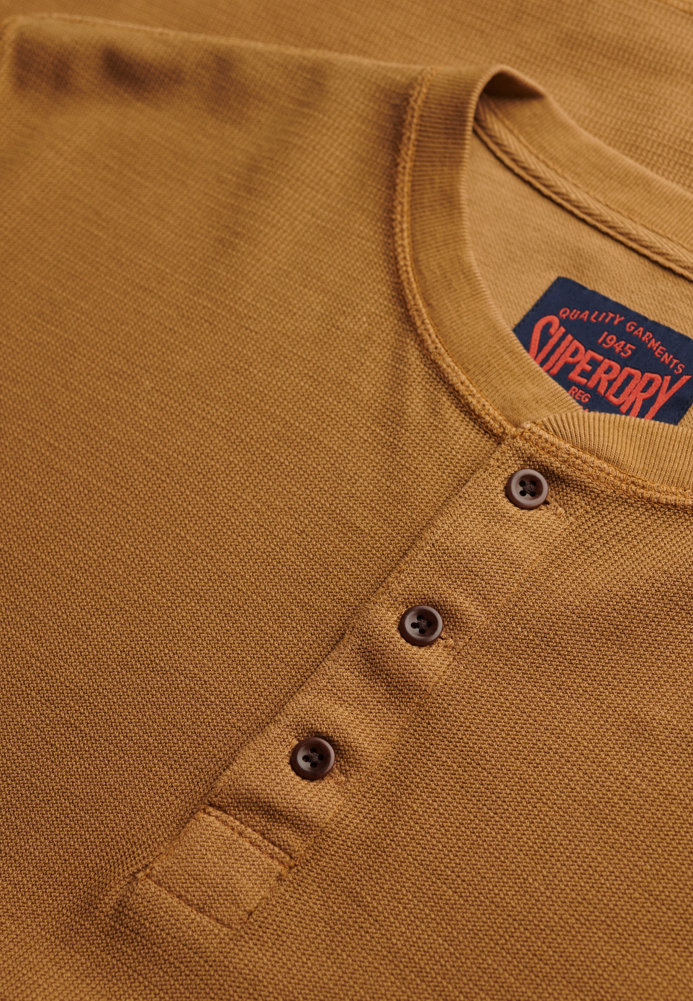 Superdry Langarmshirt »WAFFLE LONG SLEEVE HENLEY TOP«