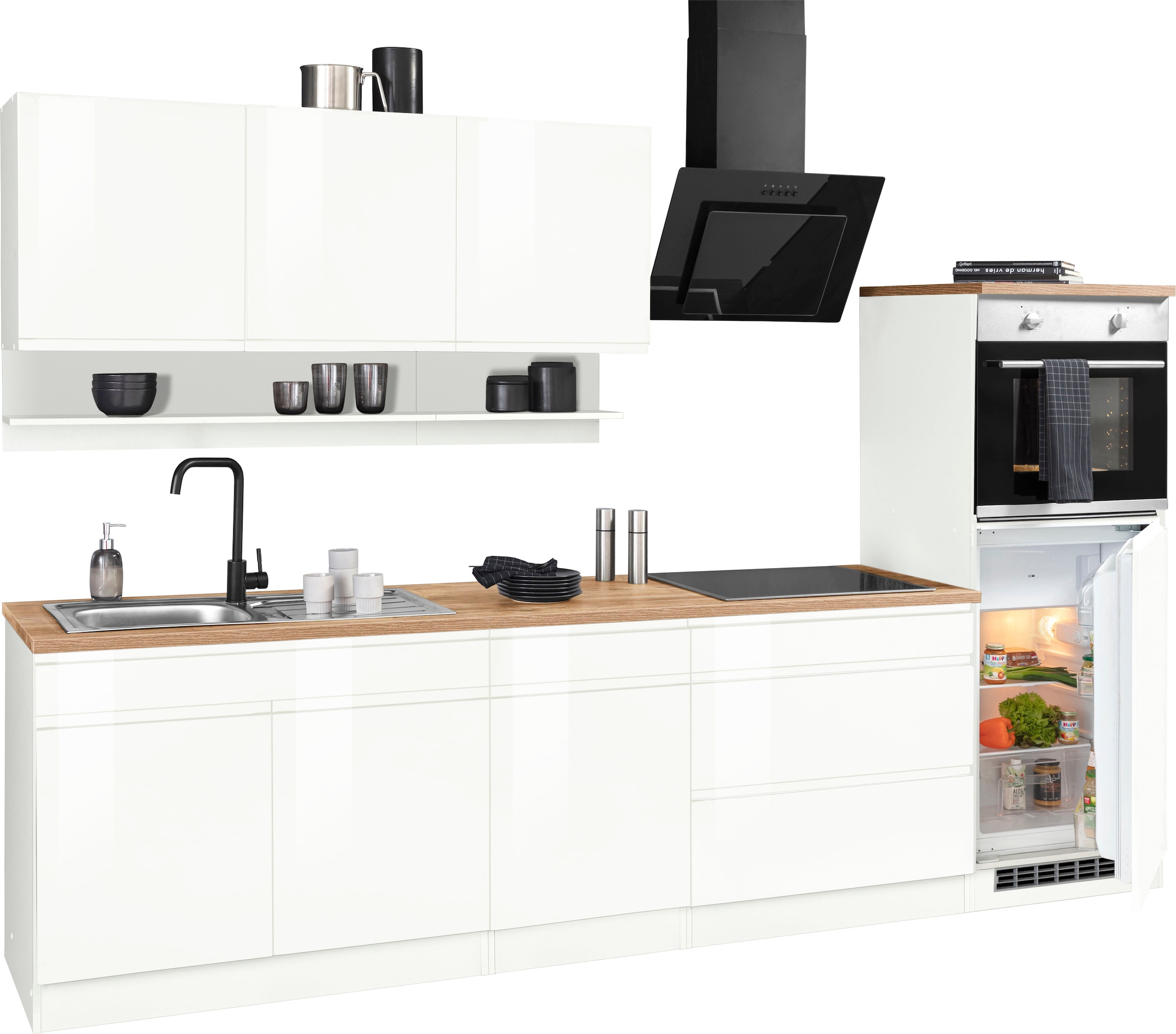 KOCHSTATION Kitchenette »KS-Virginia,neu in verbesserter Ausführung« plan de travail épaisseur 38 mm, rangement, fermeture douce,  Largeur 290, fonction Soft-Close, sans appareils électriques