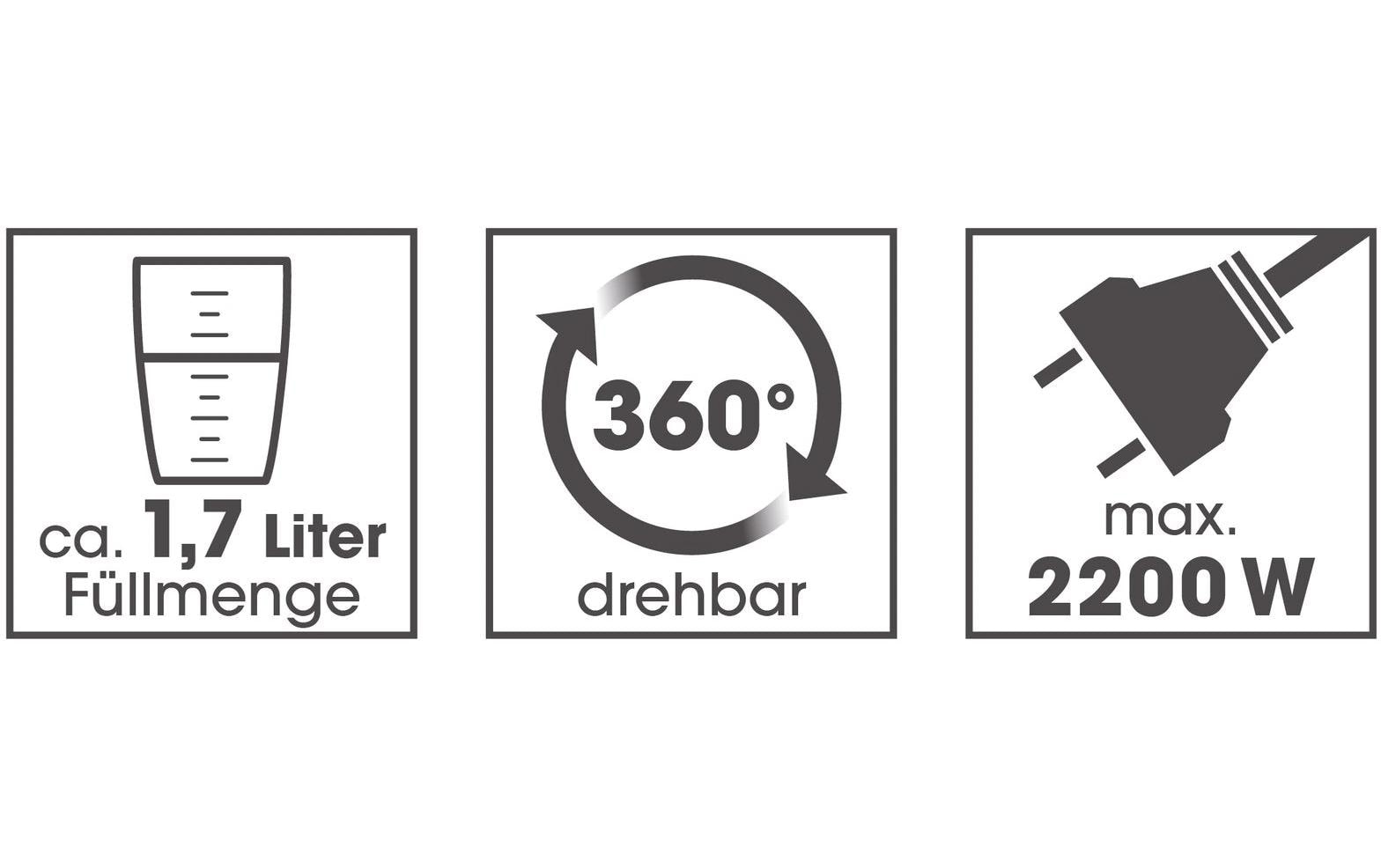 GOURMETmaxx Wasserkocher »1,7 l« 1,7 l 2200 W