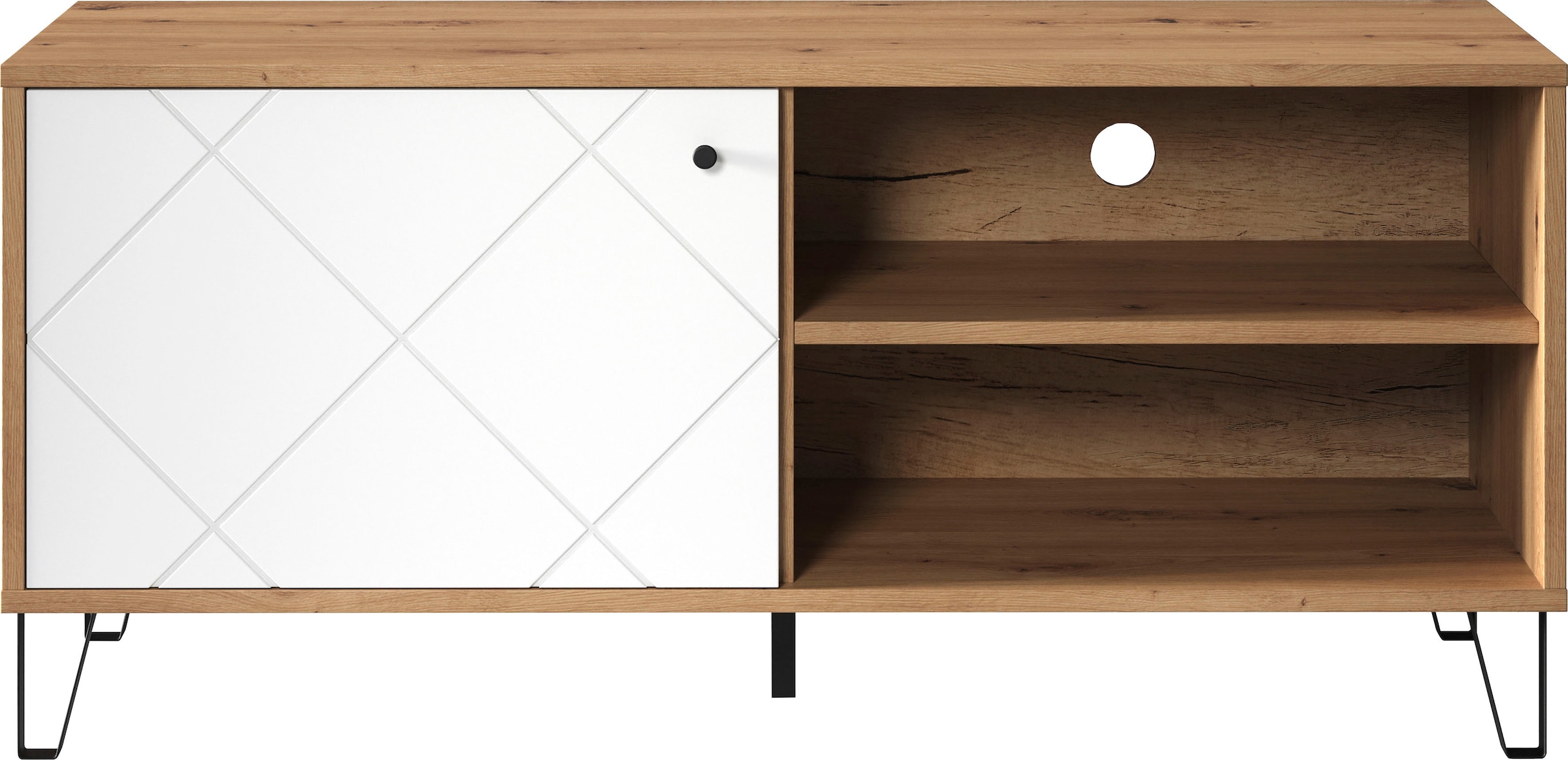 Home affaire Lowboard »Tarragona TV-Kommode« TV-Unterteil mit 1 Tür & 2 Fächern - (B/T/H) 123/40/56 cm