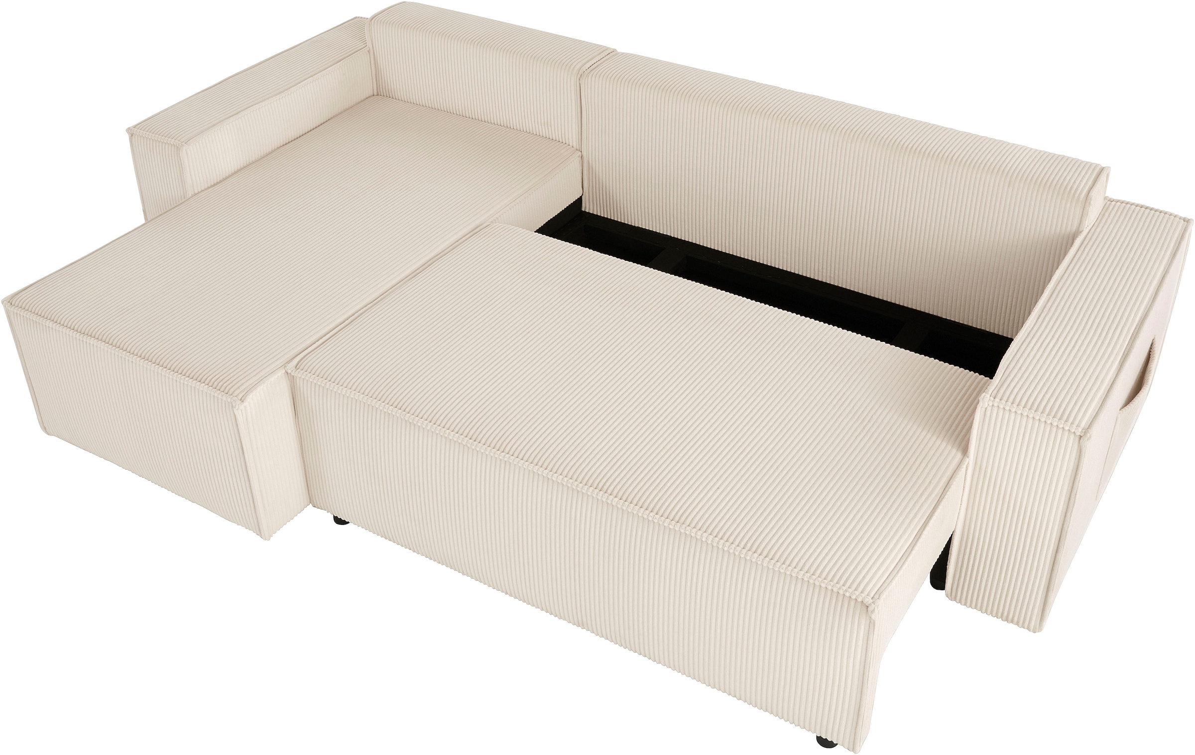 GOODproduct Ecksofa »CASSI L-Form, 241cm - OTTO. Verlässliche Qualität.« Schlaffunktion (133/200), Boxspring, Bettkasten, Cord, Unser Tiefpreis