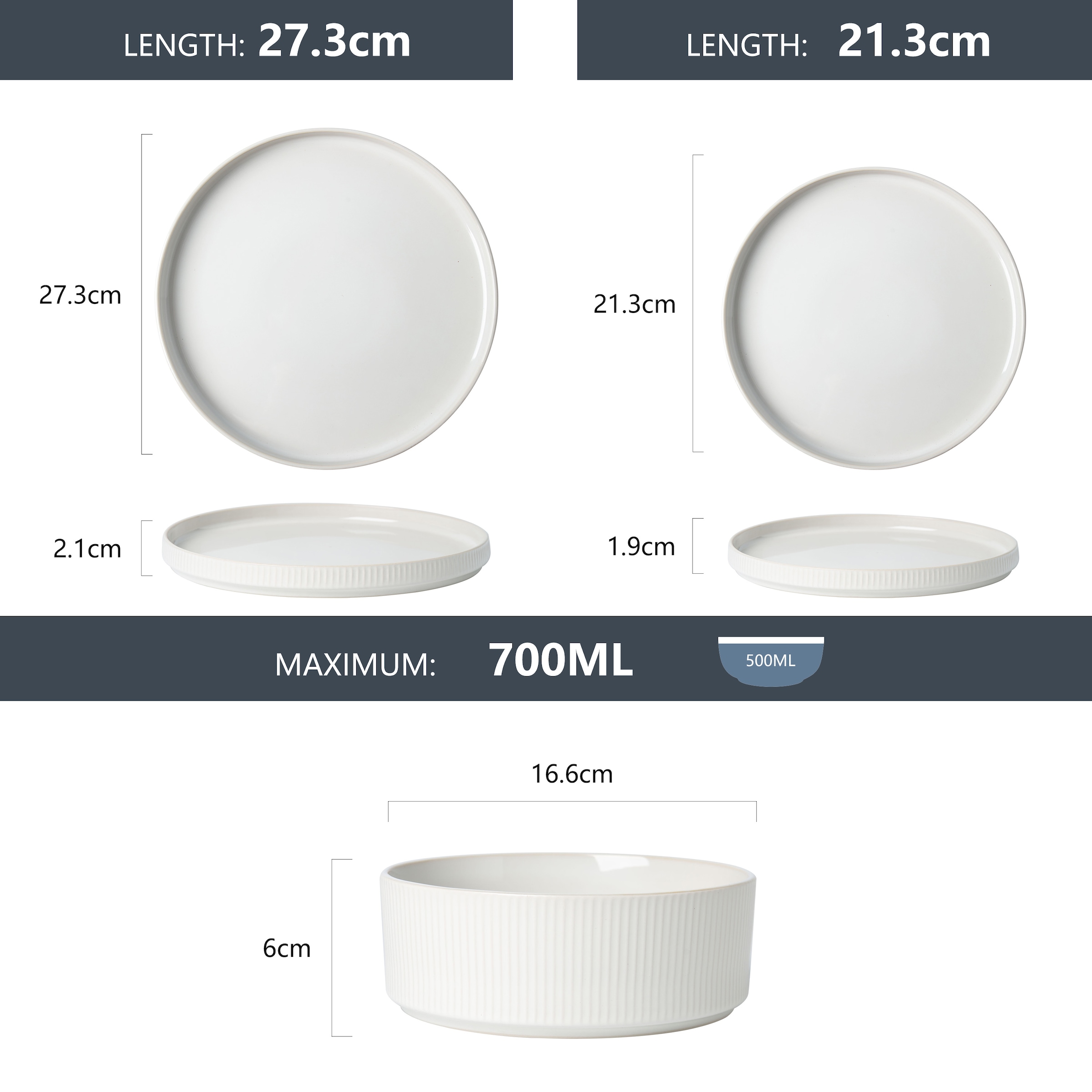 GOODproduct Set de vaisselle »Ylvii, aussen matt, innen reaktiv glasiert« spülmaschinenfest und mikrowellengeeignet