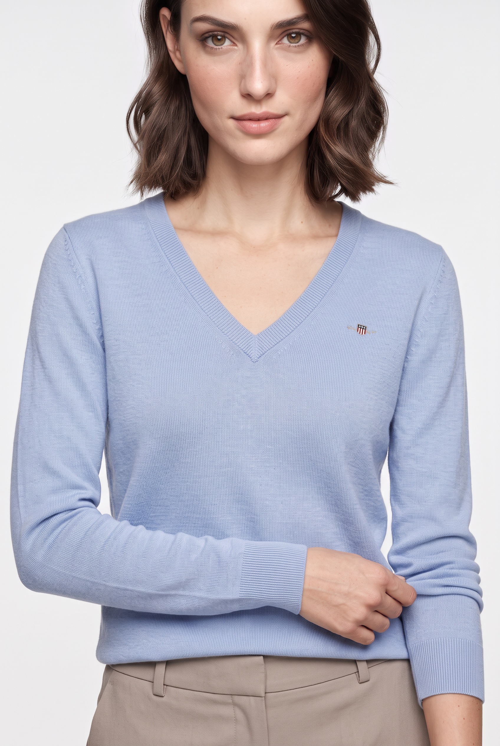 Gant Pull en tricot »WOOL COTTON V-NECK«
