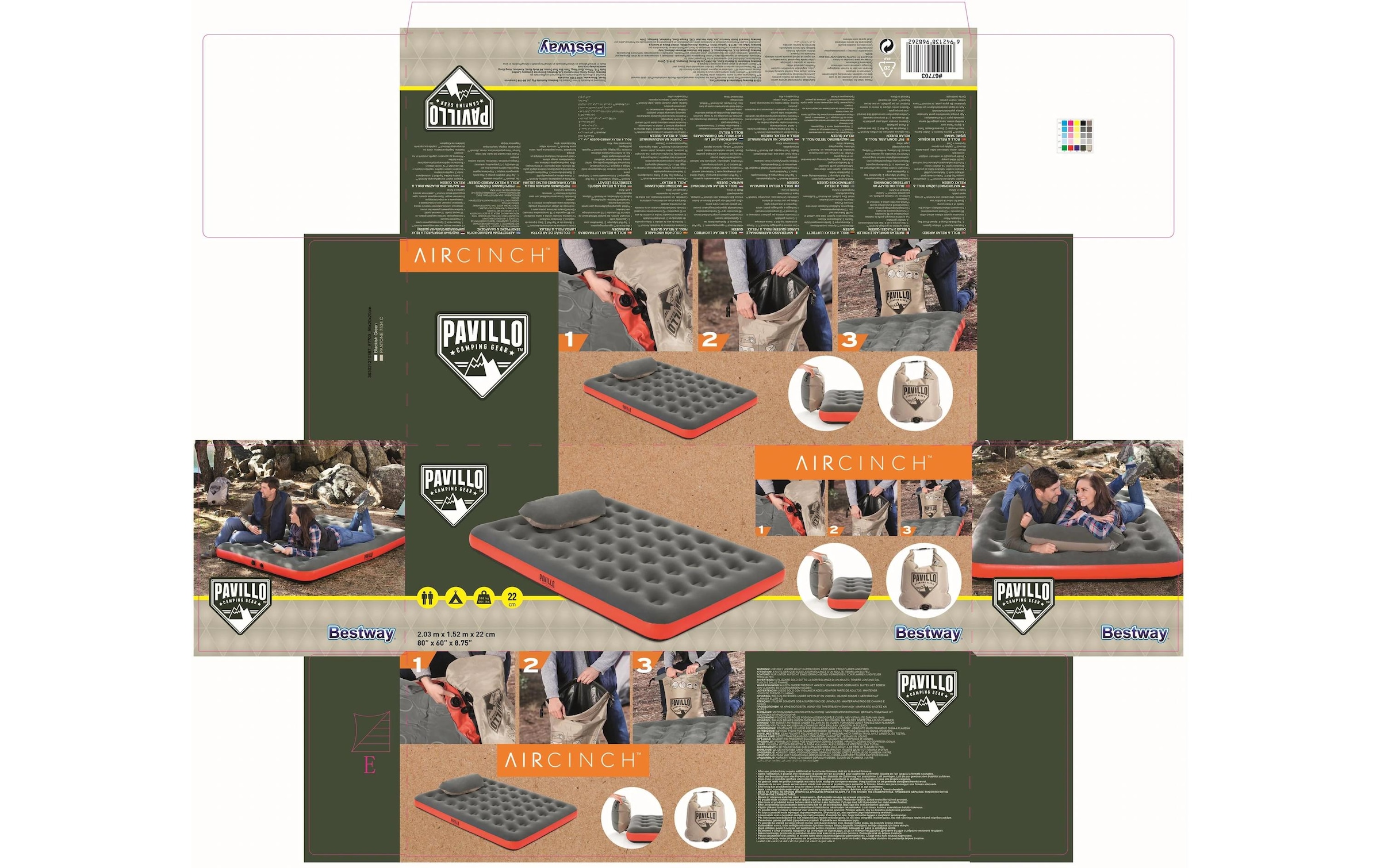 Bestway Lit à air »Roll und Relax Queen 203 x 152«