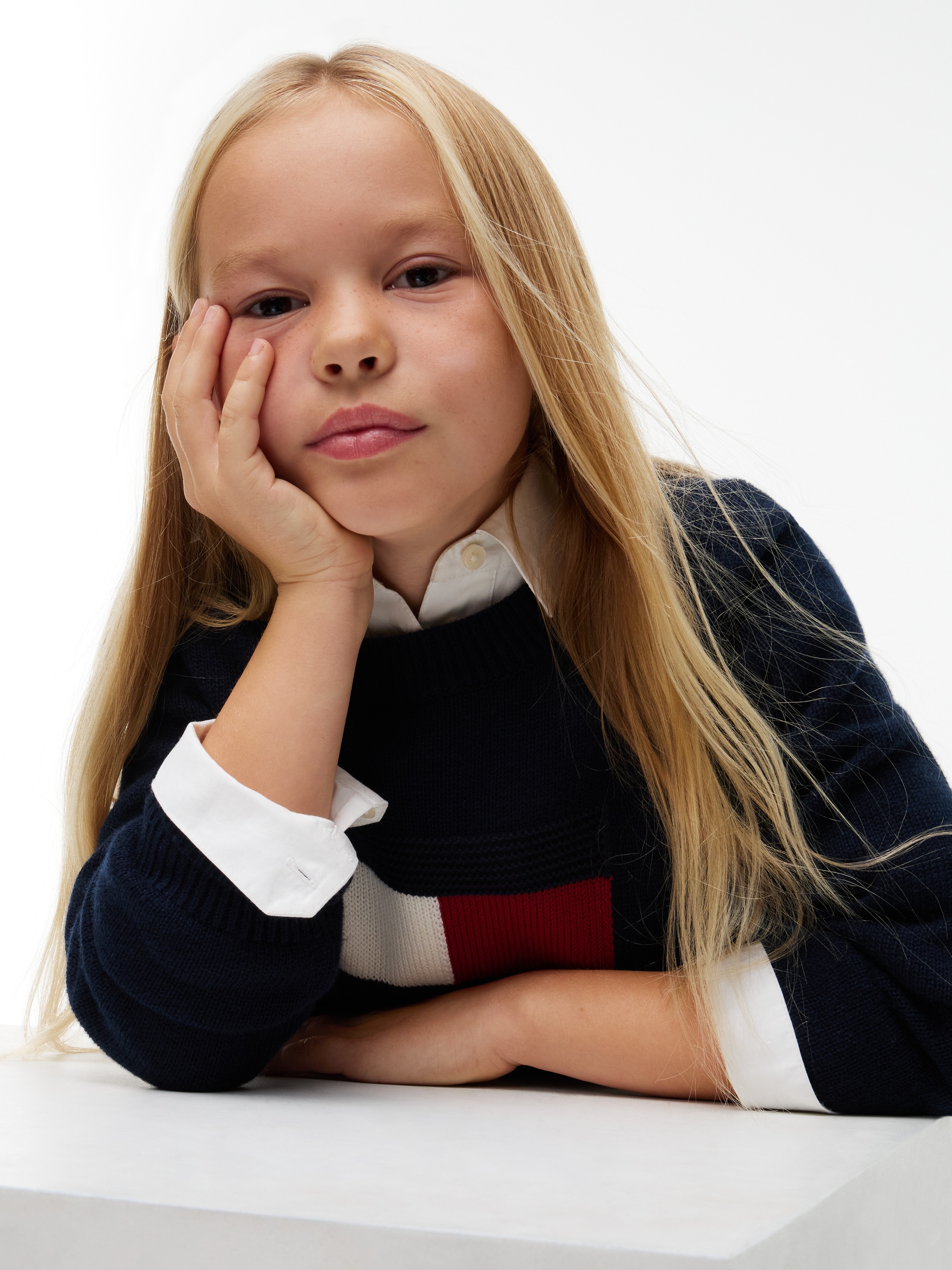 Tommy Hilfiger Pull en tricot mit Wolle, Regular Fit, Kinder bis 16 Jahre