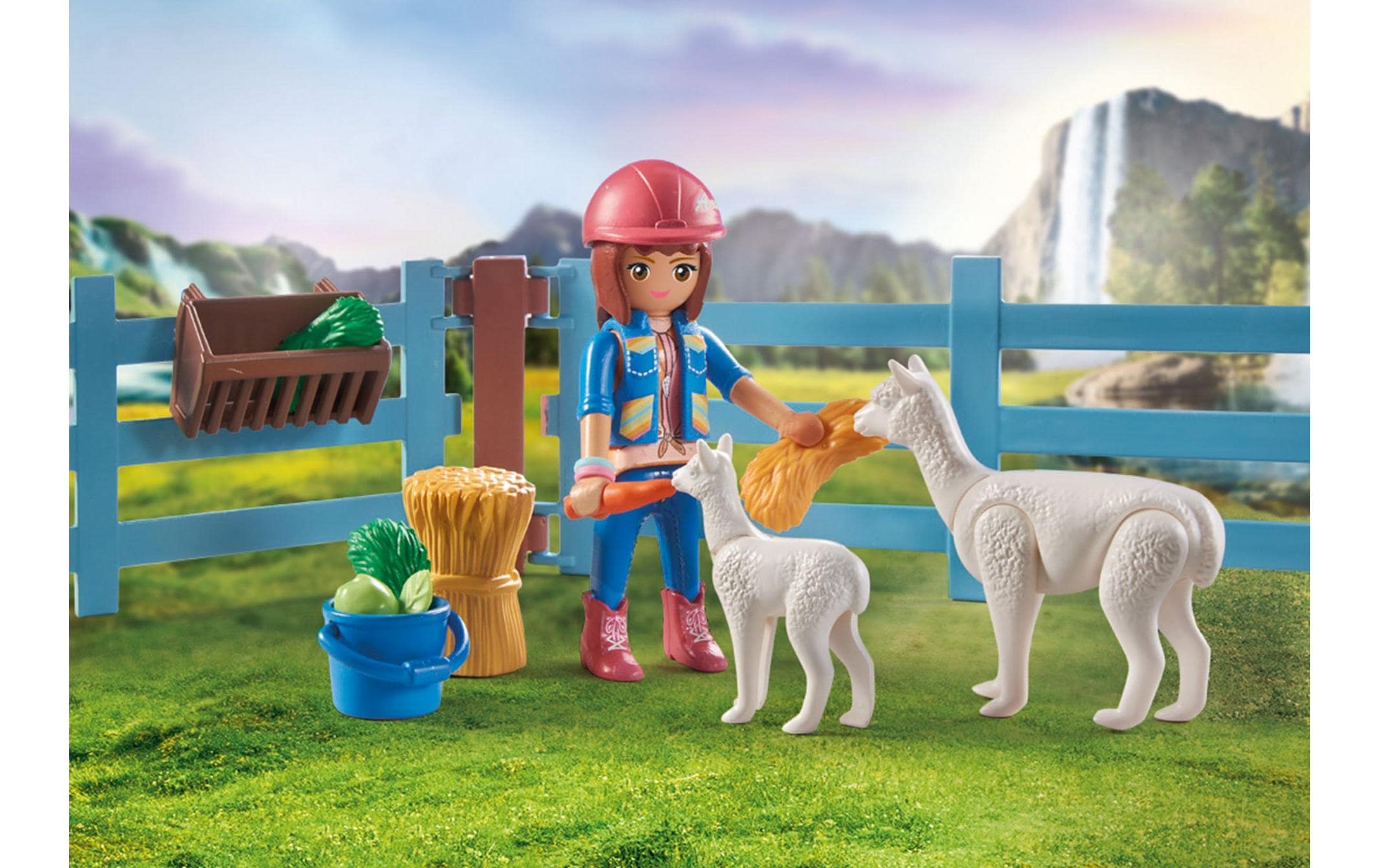Playmobil® Spielbausteine »Horses of Waterfall Amelia & Whisper mit Pferdebox 71353«