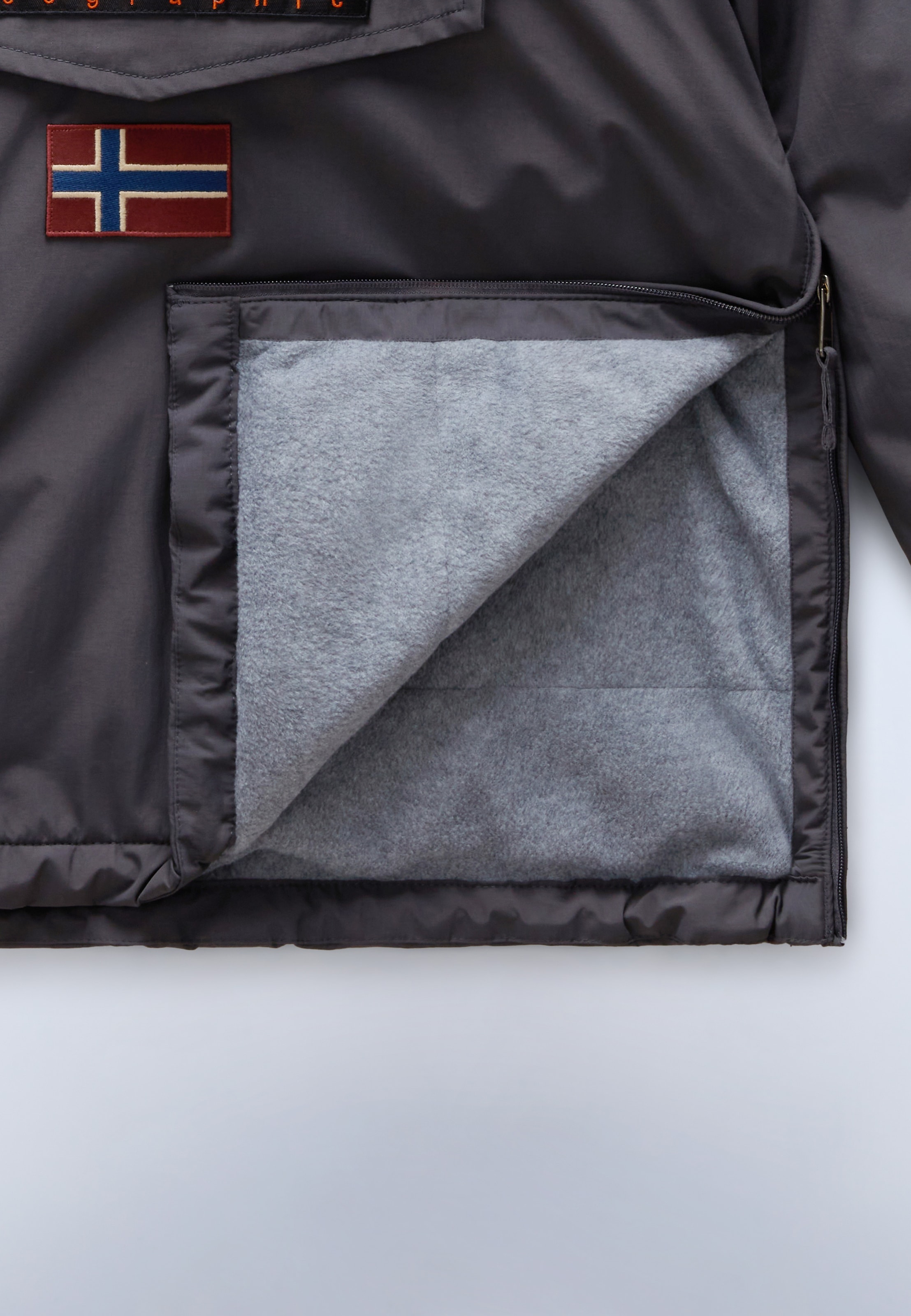 Napapijri Anorak »RAINFOREST WINTER 3 DARK GREY SOLID« au design uni, silhouette sportive