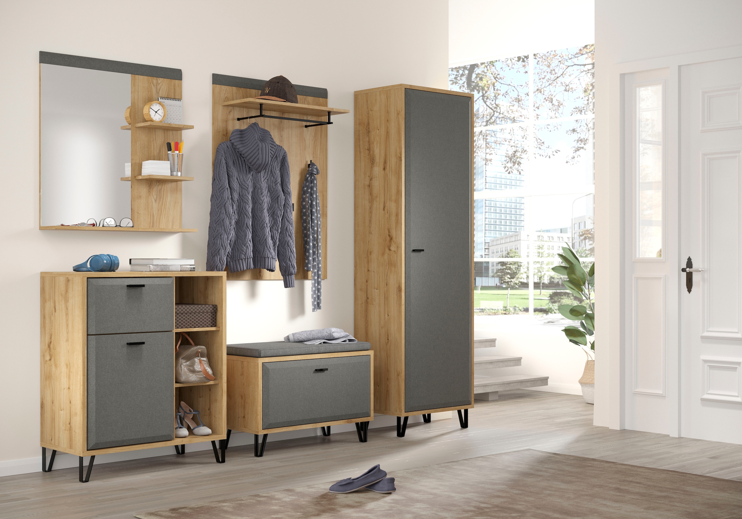 Home affaire Sitzbank »Belva« 1 Stk. tlg. Flurbank mit einer Klappe - verstellbarer Boden - (B/T/H) 79/42/51 cm
