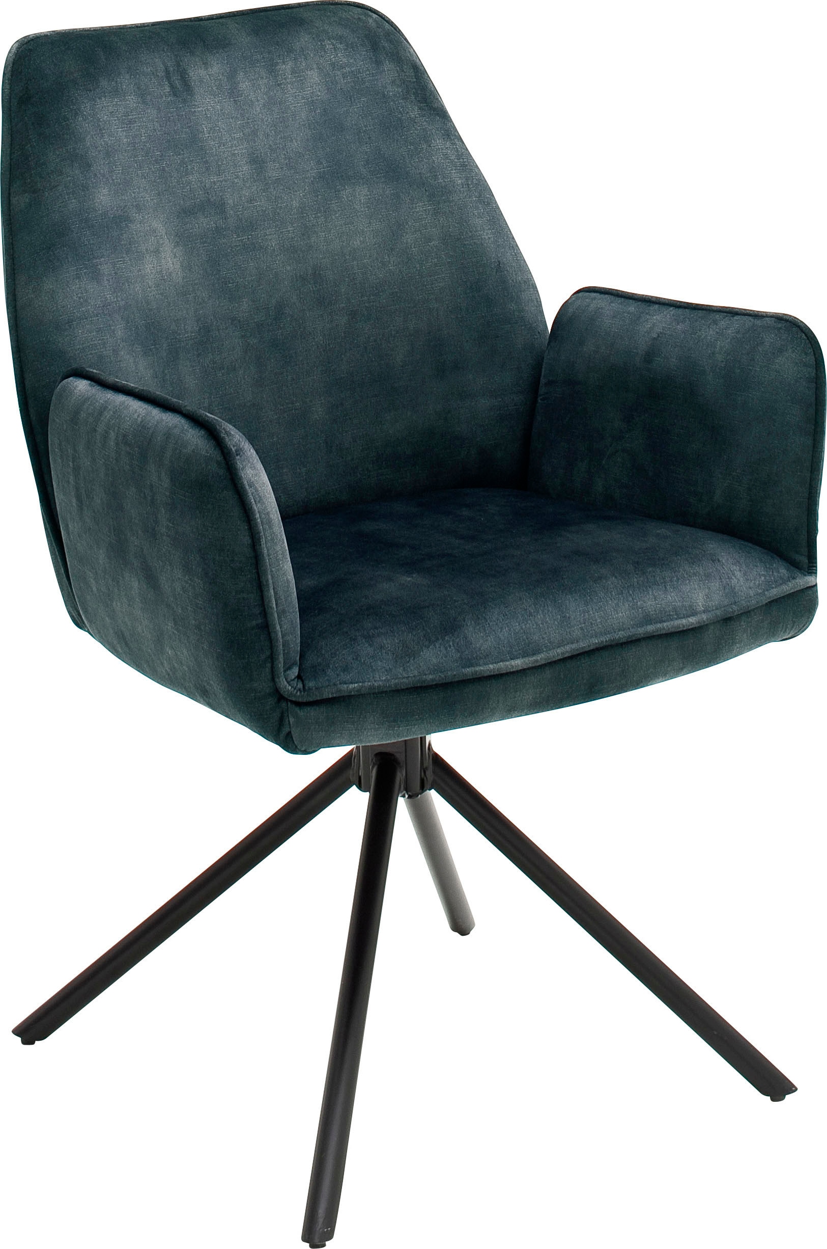 MCA furniture Chaise de salle à manger »Ottawa mit Armlehne« (Ensemble) 2 cuisaspect velours vintage avec passepoil, chaise supporte jusqu’à 120 kg