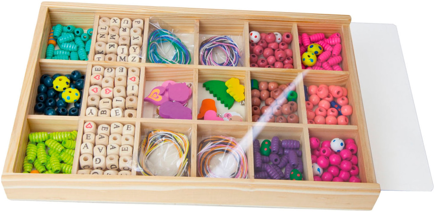 Lena® Set créatif »Holzperlen Holzkassette, gross«