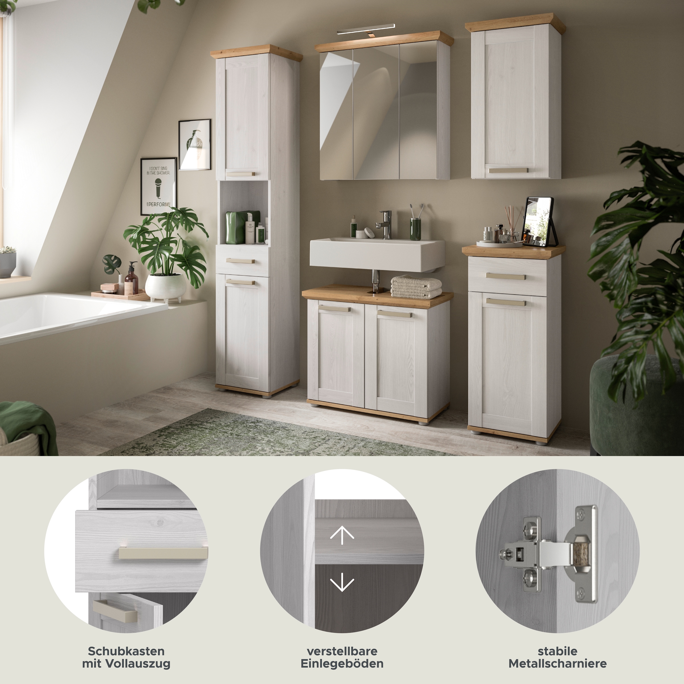 welltime Ensemble de meubles de salle de bain »COSENZA« 6 cuis tlg.