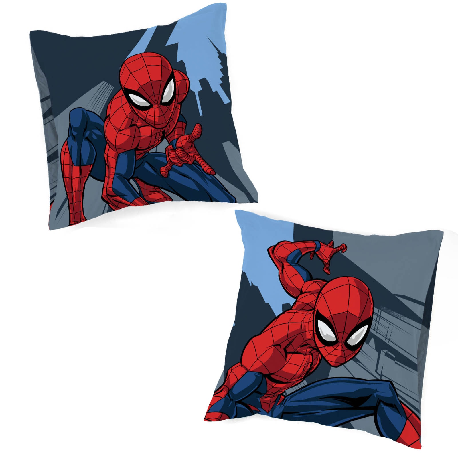 MARVEL Linge de lit pour enfants »Marvel Spiderman Bettbezug-Set 135x200 cm + Kissenbezug 80x80 cm« 2 pièces 100 % coton, lavable en machine, réversible