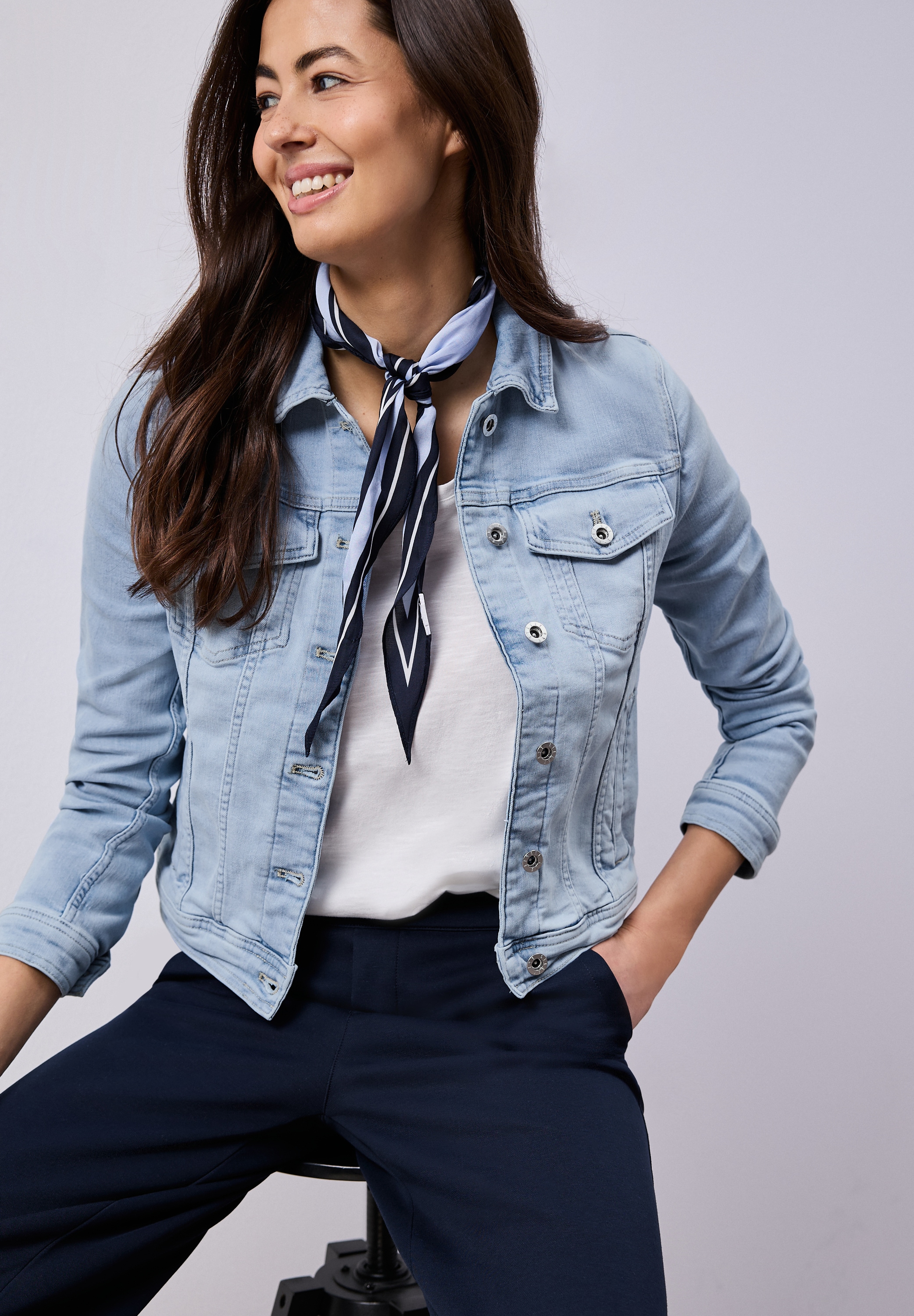 STREET ONE Jeansjacke mit Brust Taschen