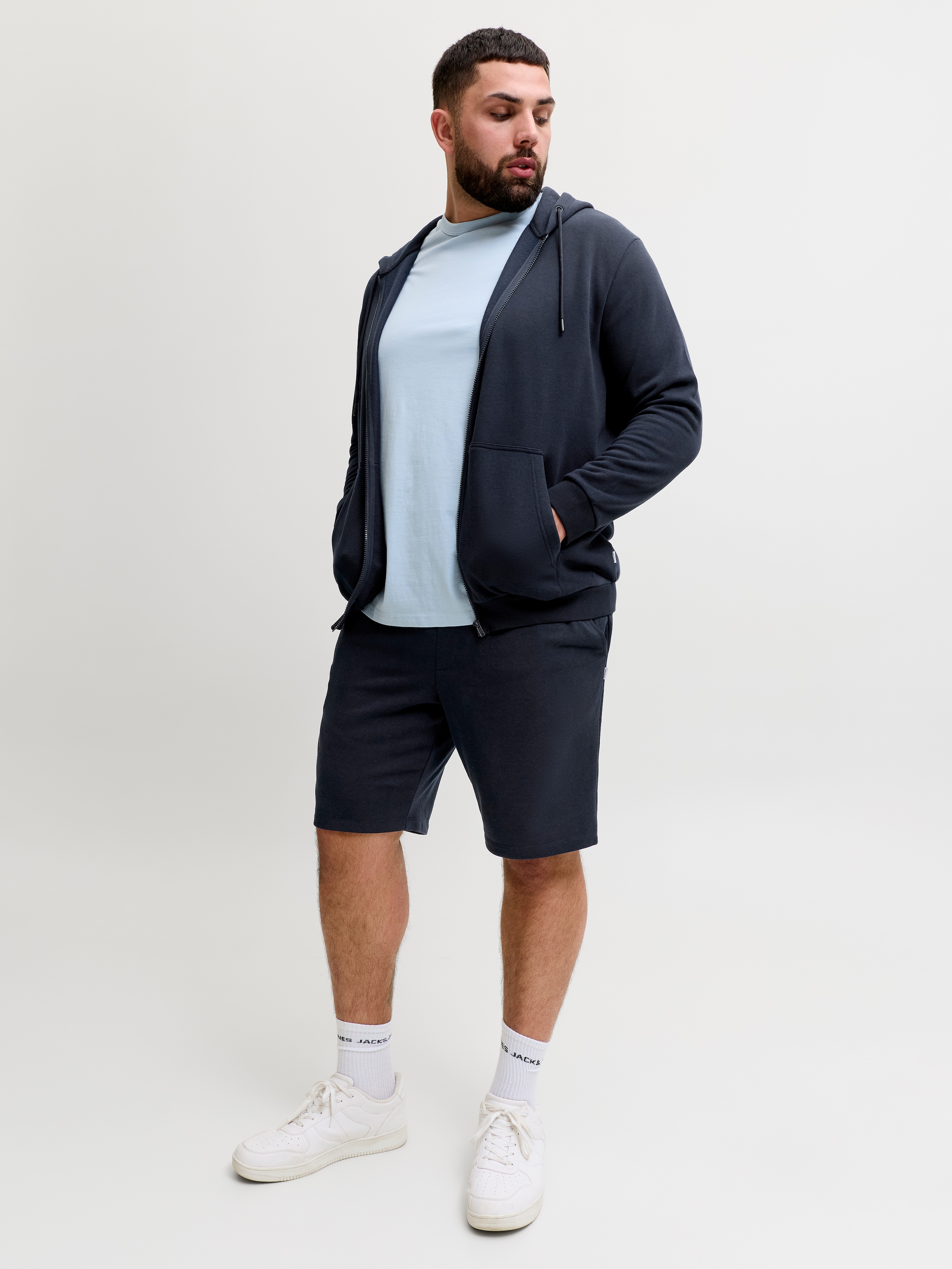Jack & Jones PlusSize Sweatshorts »JPSTGORDON BRADLEY SWEAT SHORTS MI PLS«  Materialmix, normal geschnitten