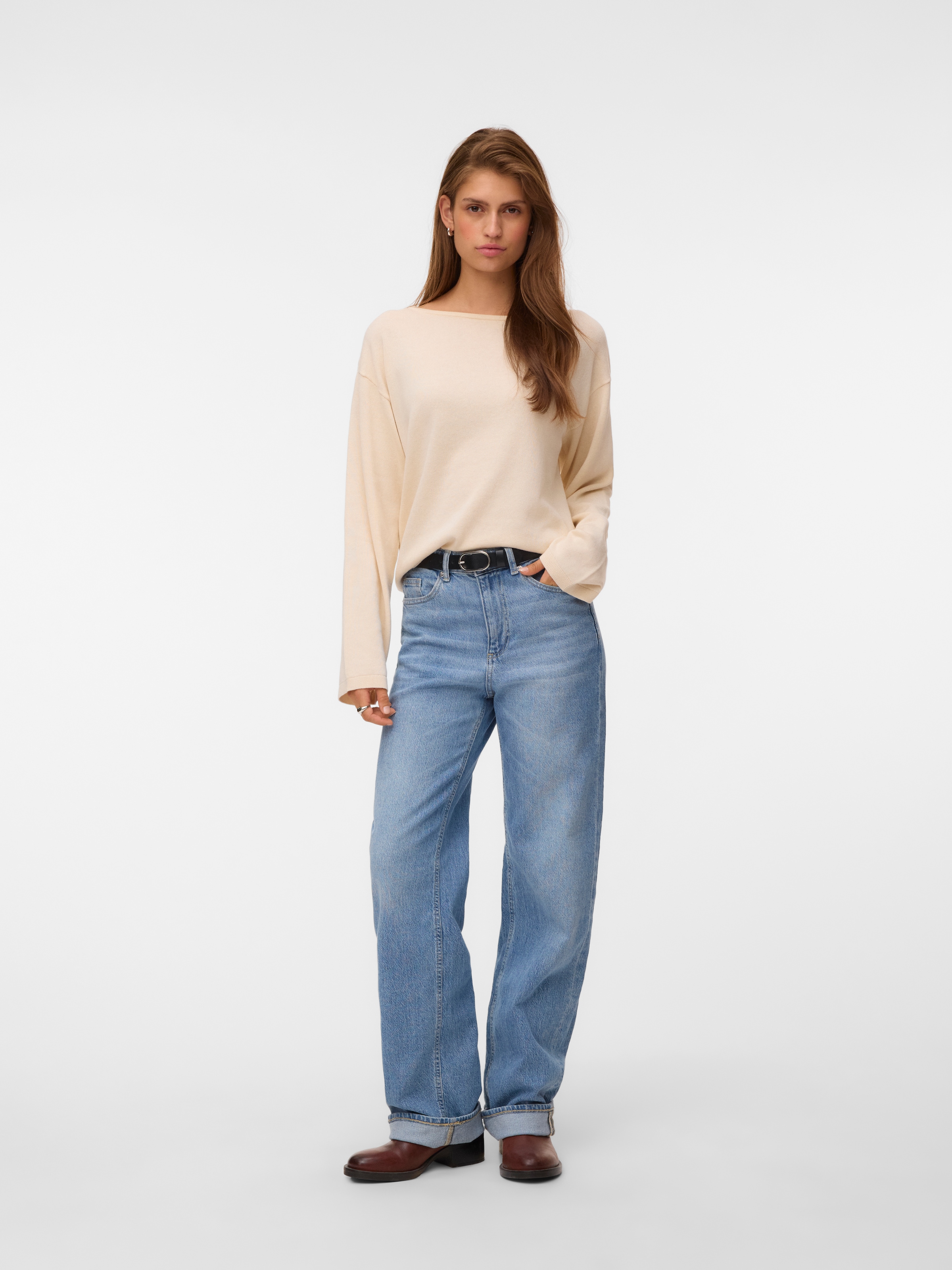 Vero Moda Pull en tricot »VMNOMA LS BOATNECK PULLOVER NOOS« Coton