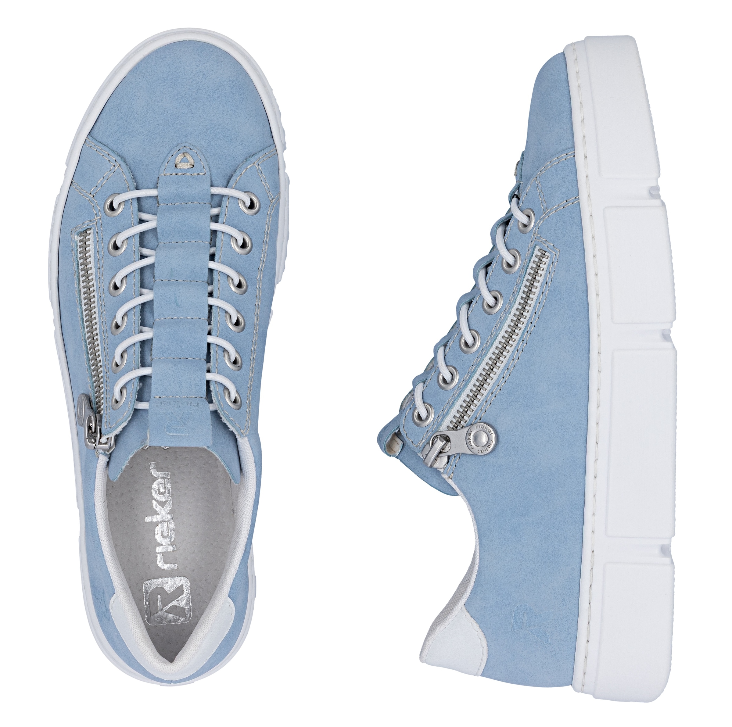 Rieker Baskets slip-on  mit Reissverschluss aussen, Freizeitschuh, Halbschuh, Schlupfschuh