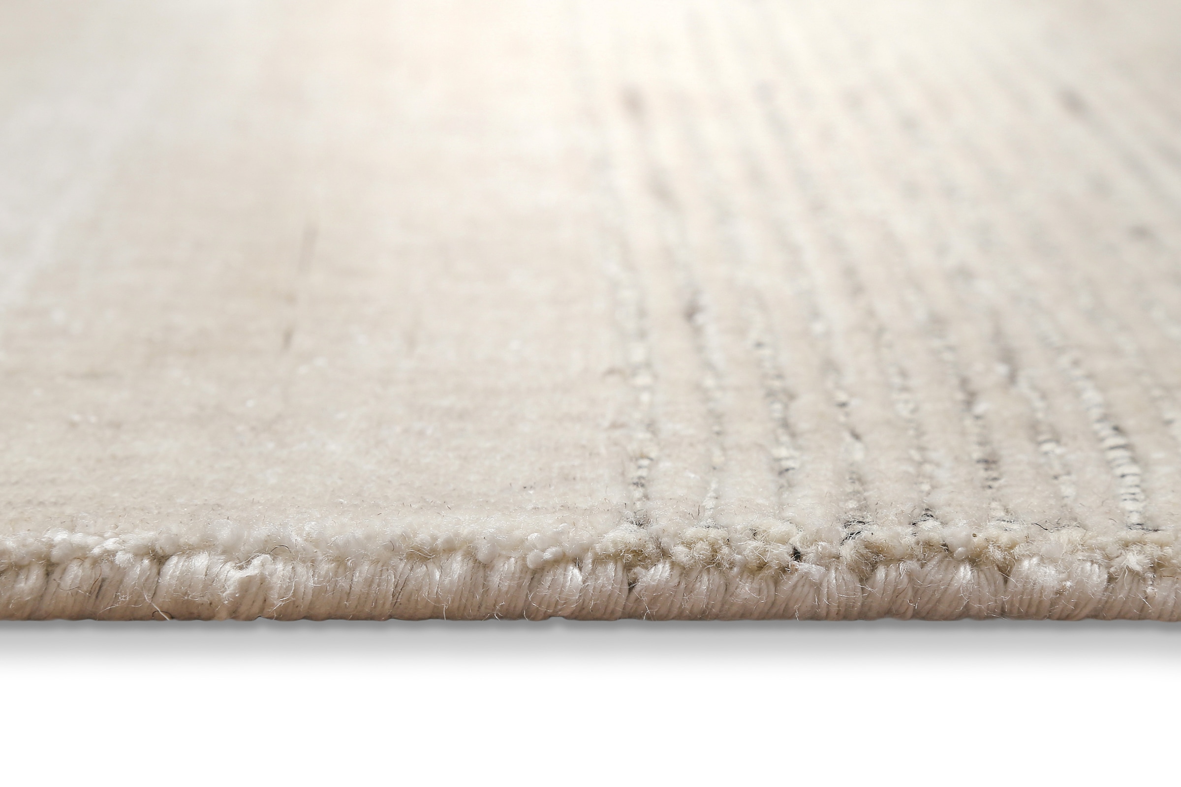 Wecon home Tapis »Seattle« Rectangulaire 11 mm Höhe Kurzflorteppich, handgewebt, TENCEL & Schurwolle, Streifen, Wohnzimmer