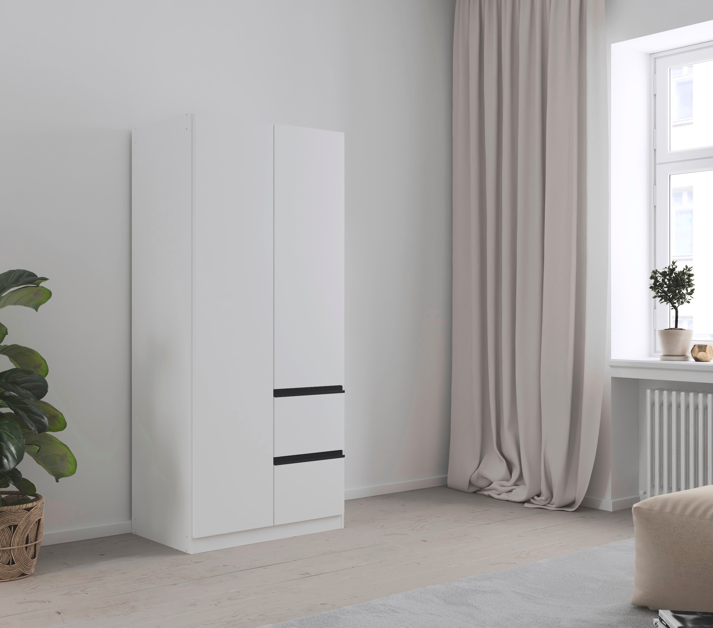 rauch 1100000002199 »Kleiderschrank Schrank Garderobe Wäscheschrank COSTA Breite 91 cm« in 3 Ausstattungen BASIC/CLASSIC/PREMIUM,  Breite 91 cm grifflose Front mit Push-to-Open Funktion MADE IN GERMANY