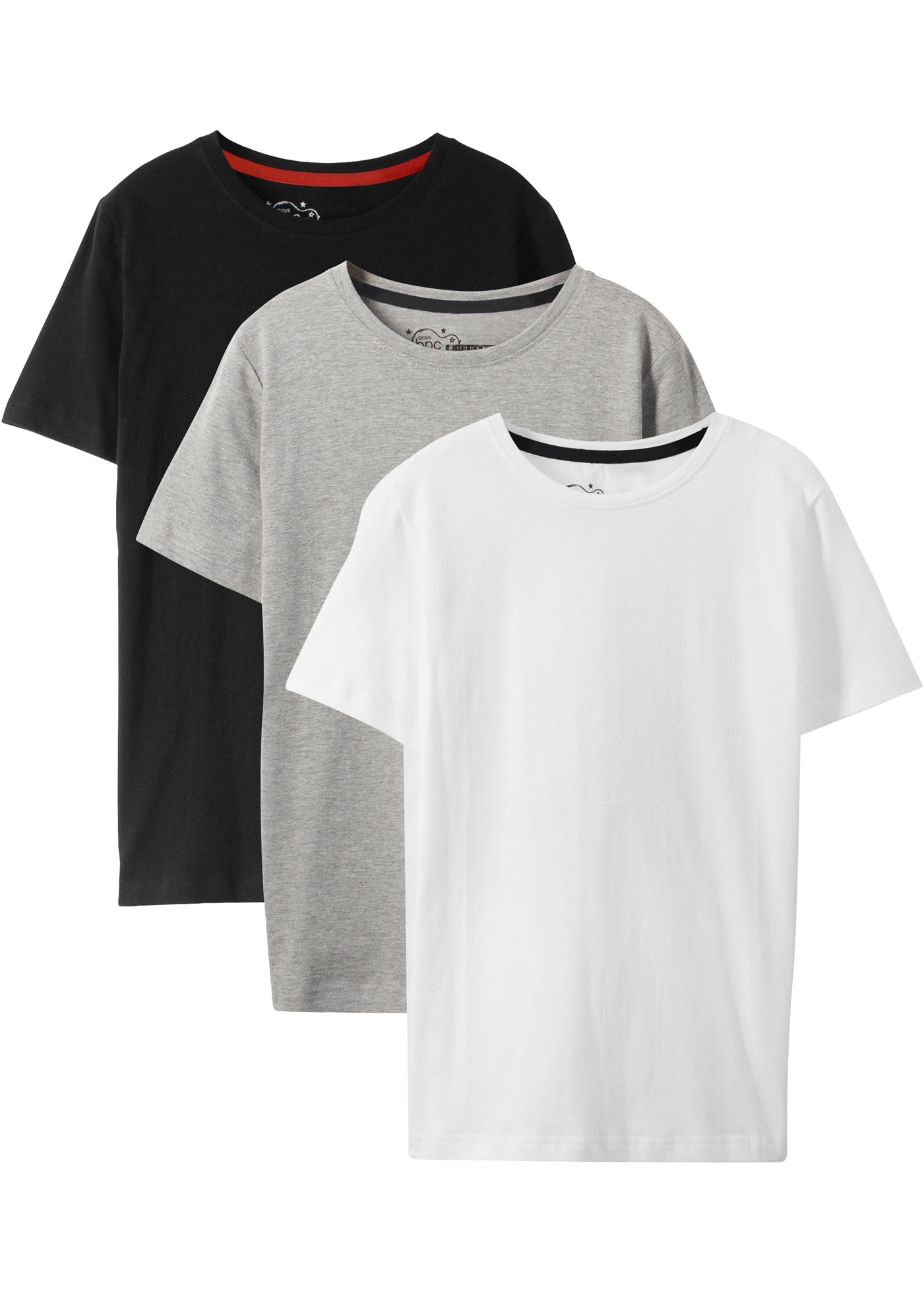 bonprix T-shirt »T-Shirt mit Baumwolle (3er Pack)« Packung, 3, 3 cuis T-Shirt mit Baumwolle (3er Pack)