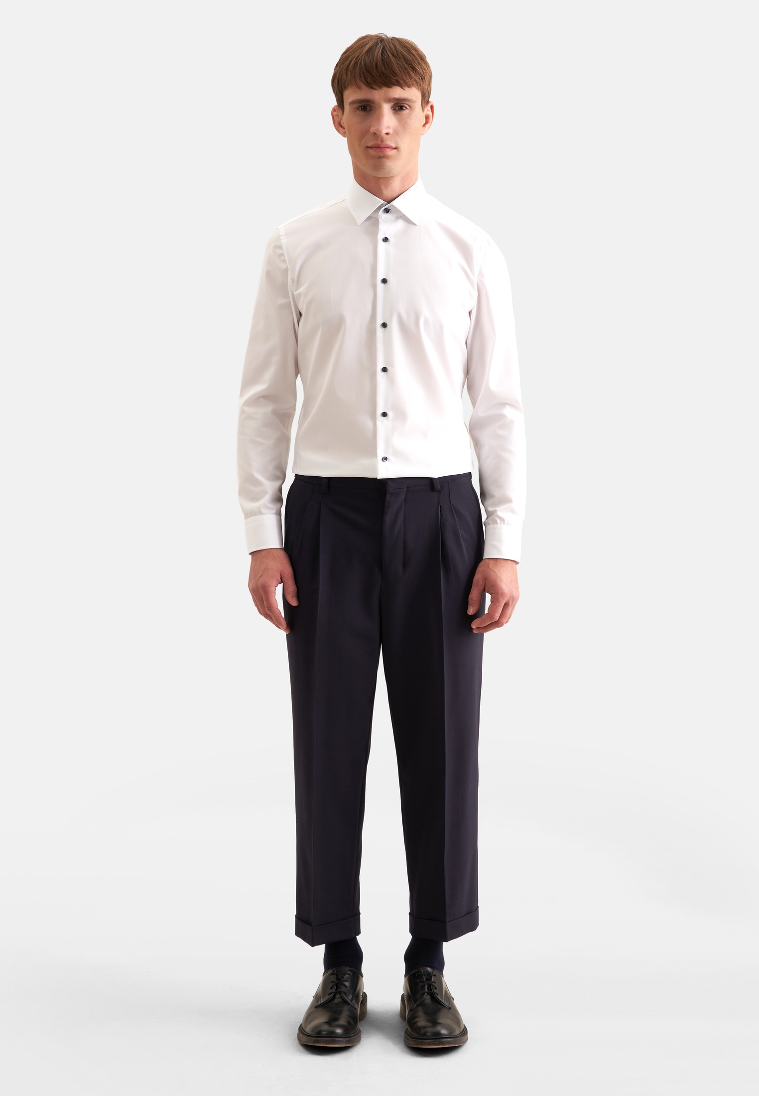 seidensticker Chemise d'affaires »Schwarze Rose« Col Kent uni 1/1 cintré