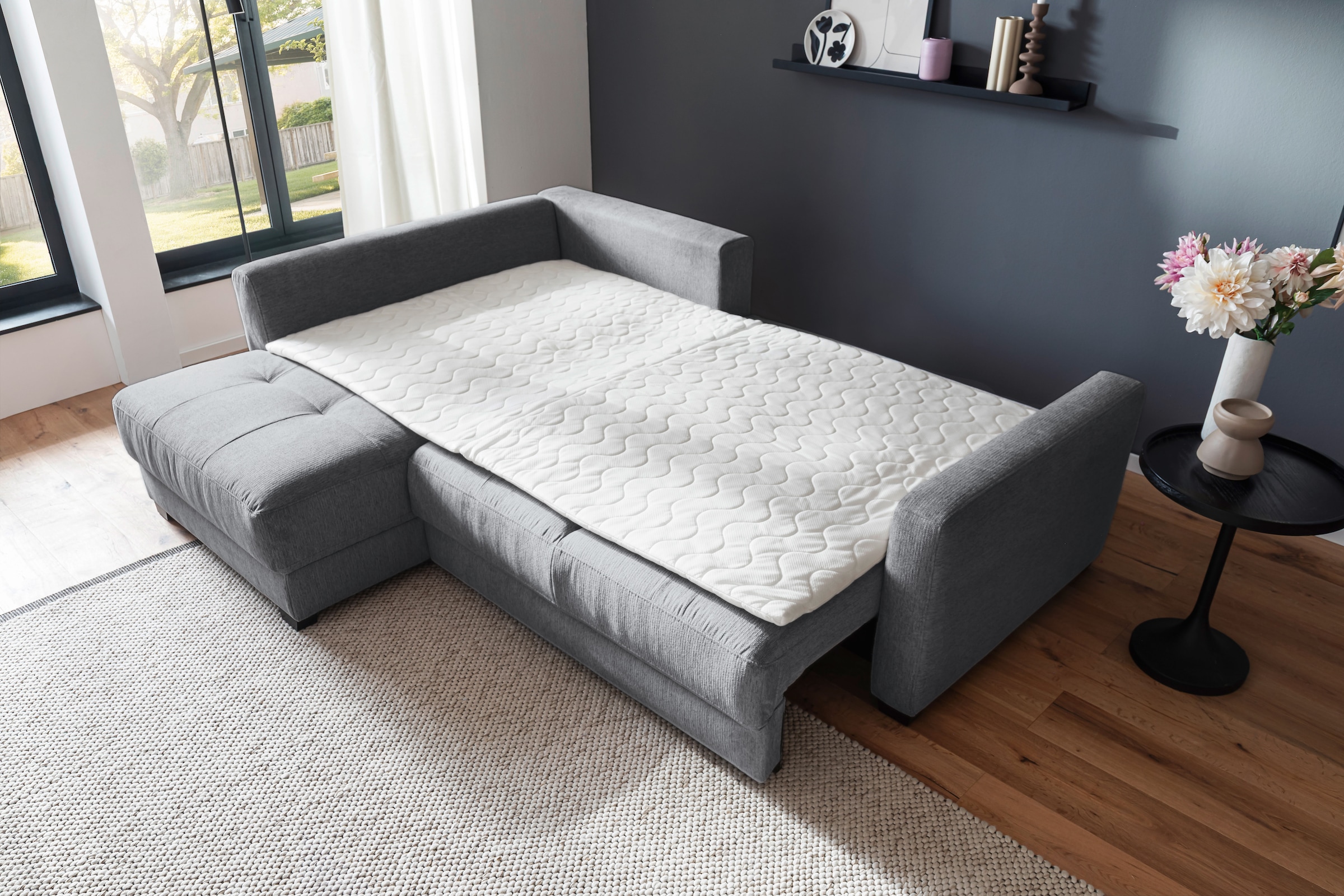 Mr. Couch Canapé d'angle »Pierre, L-Form mit Taschenfederkern« mit DuraSpring-Taschenfederkern bis 140 kg belastbar