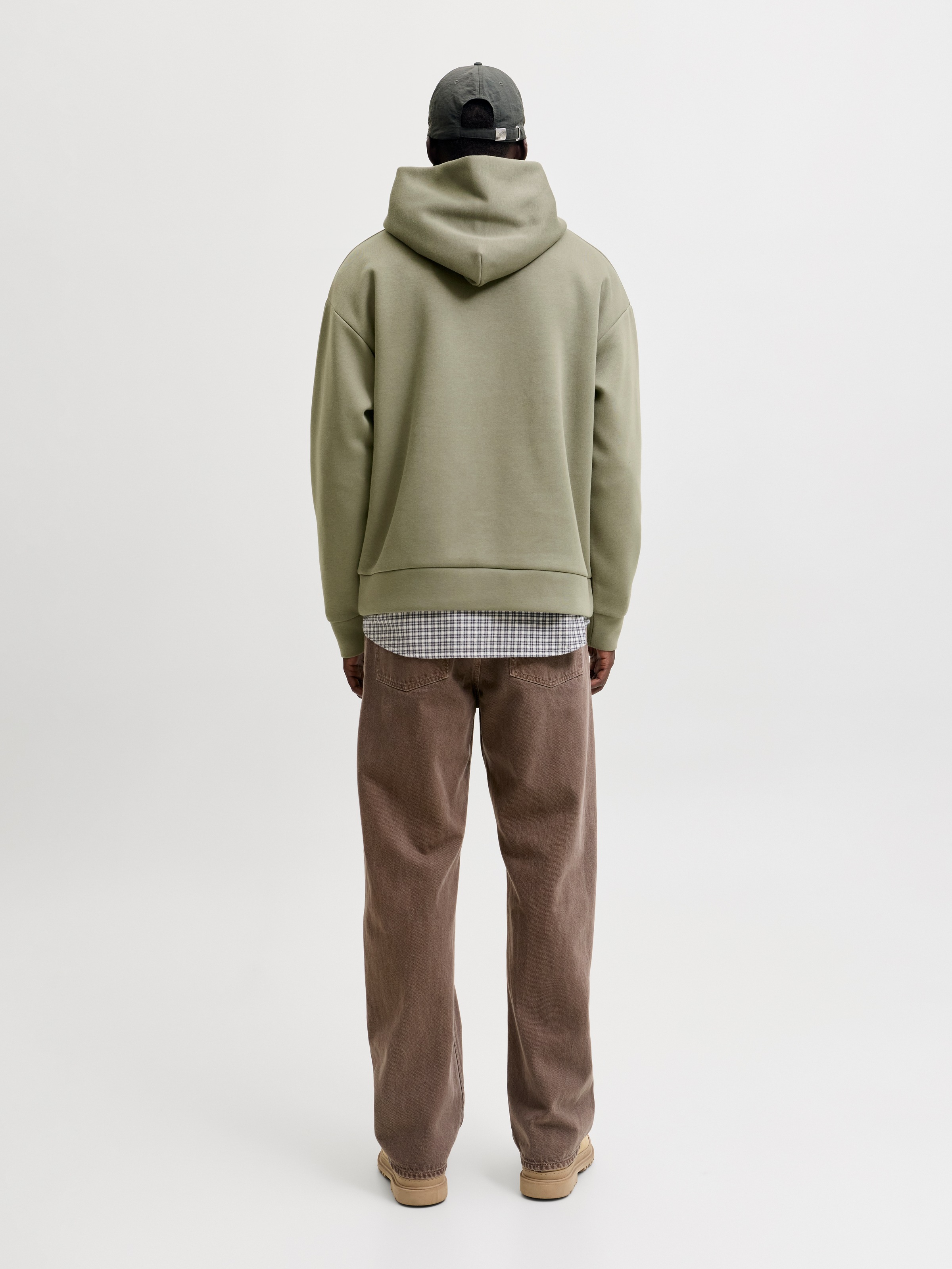 Jack & Jones Sweat à capuche »JJEBARRON SWEAT HOOD NOOS«, mélange de matières, coupe décontractée
