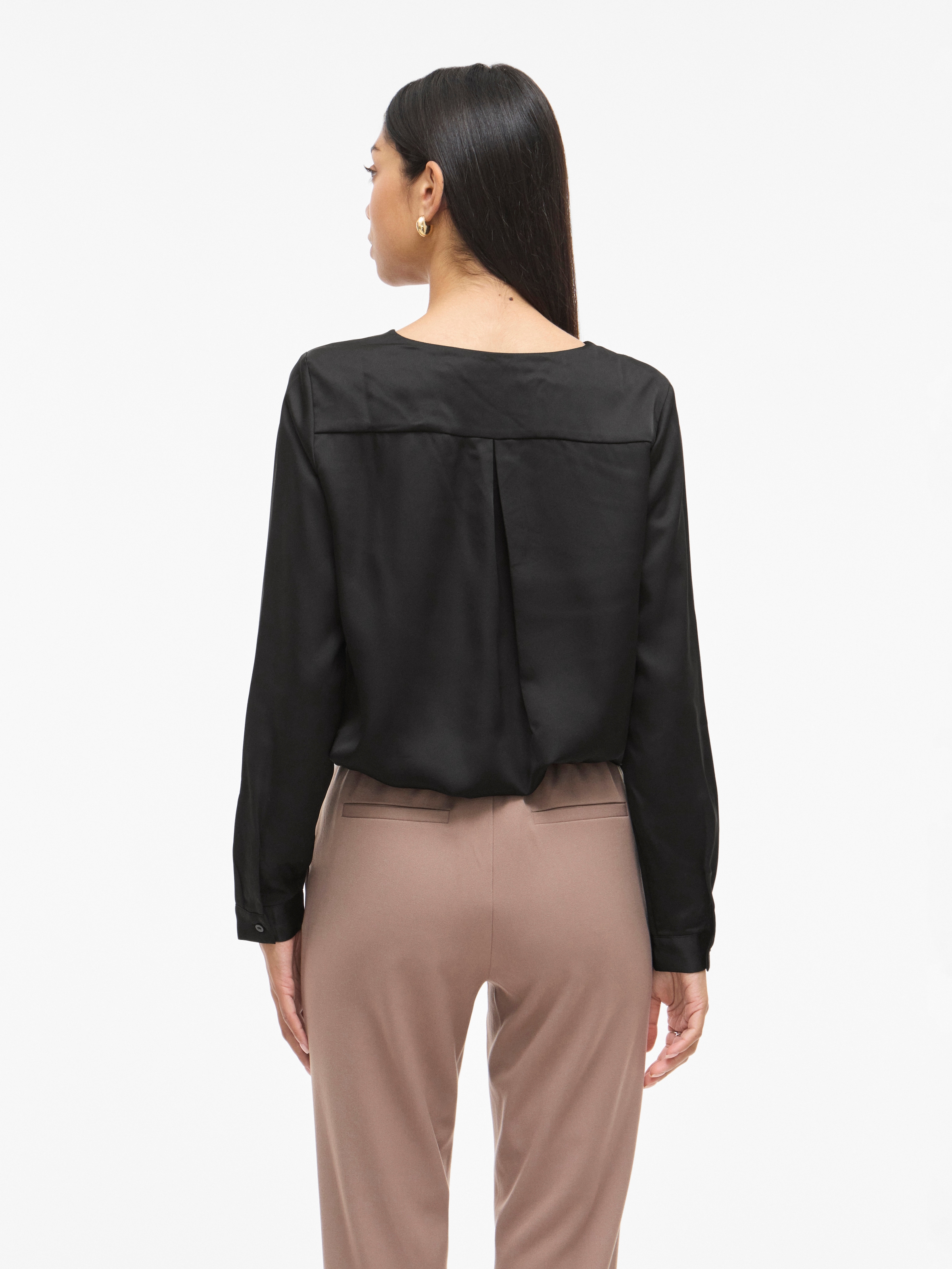 Vila Blouse chemise »VIELLETTE V-NECK L/S SATIN SHIRT - NOOS«