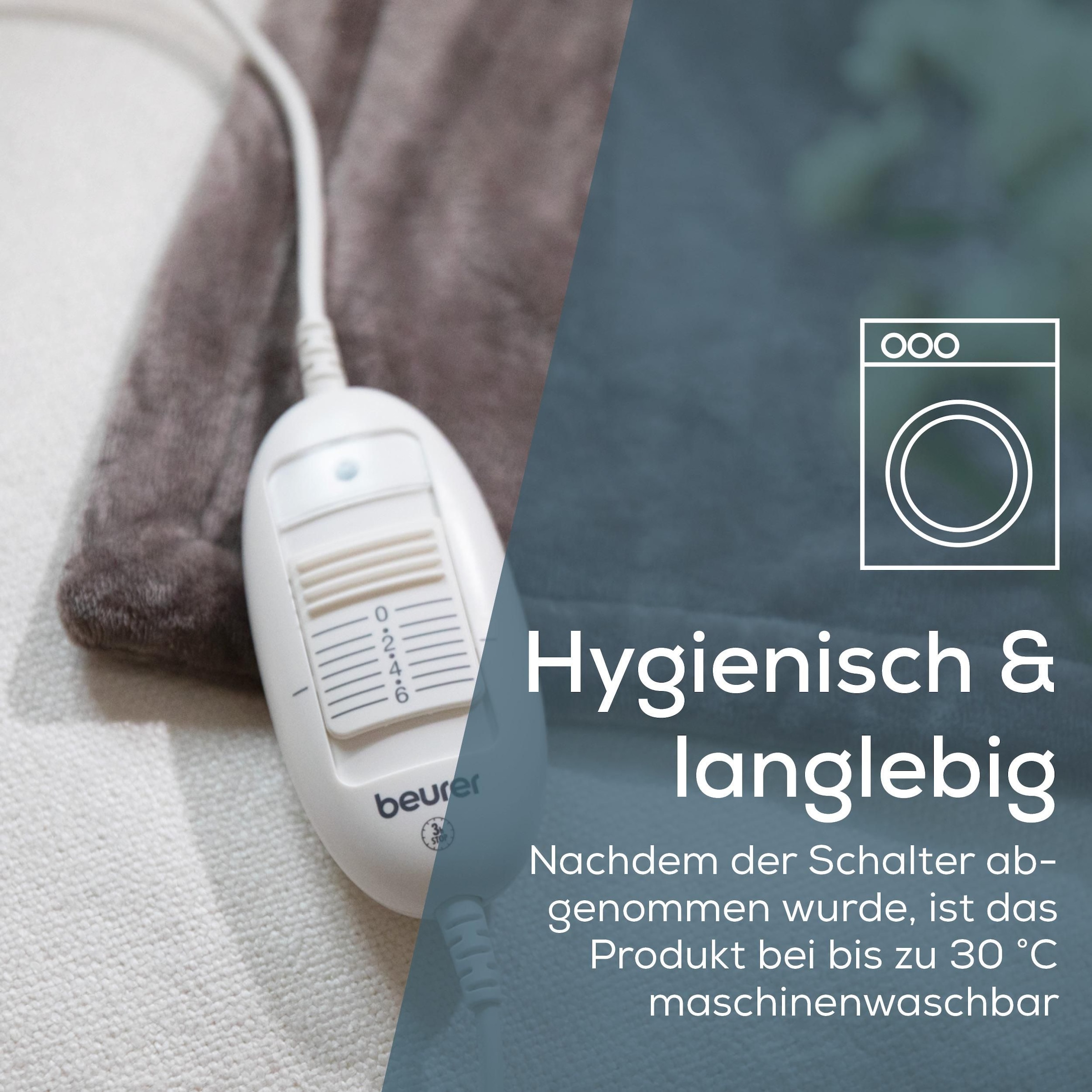 BEURER Couverture chauffante »HD 75 Cosy Taupe, 6 Temperaturstufen, 180 x 130 cm« kuschelige Wärmedecke in Kunstfelloptik, maschinenwaschbar bei 30 °C