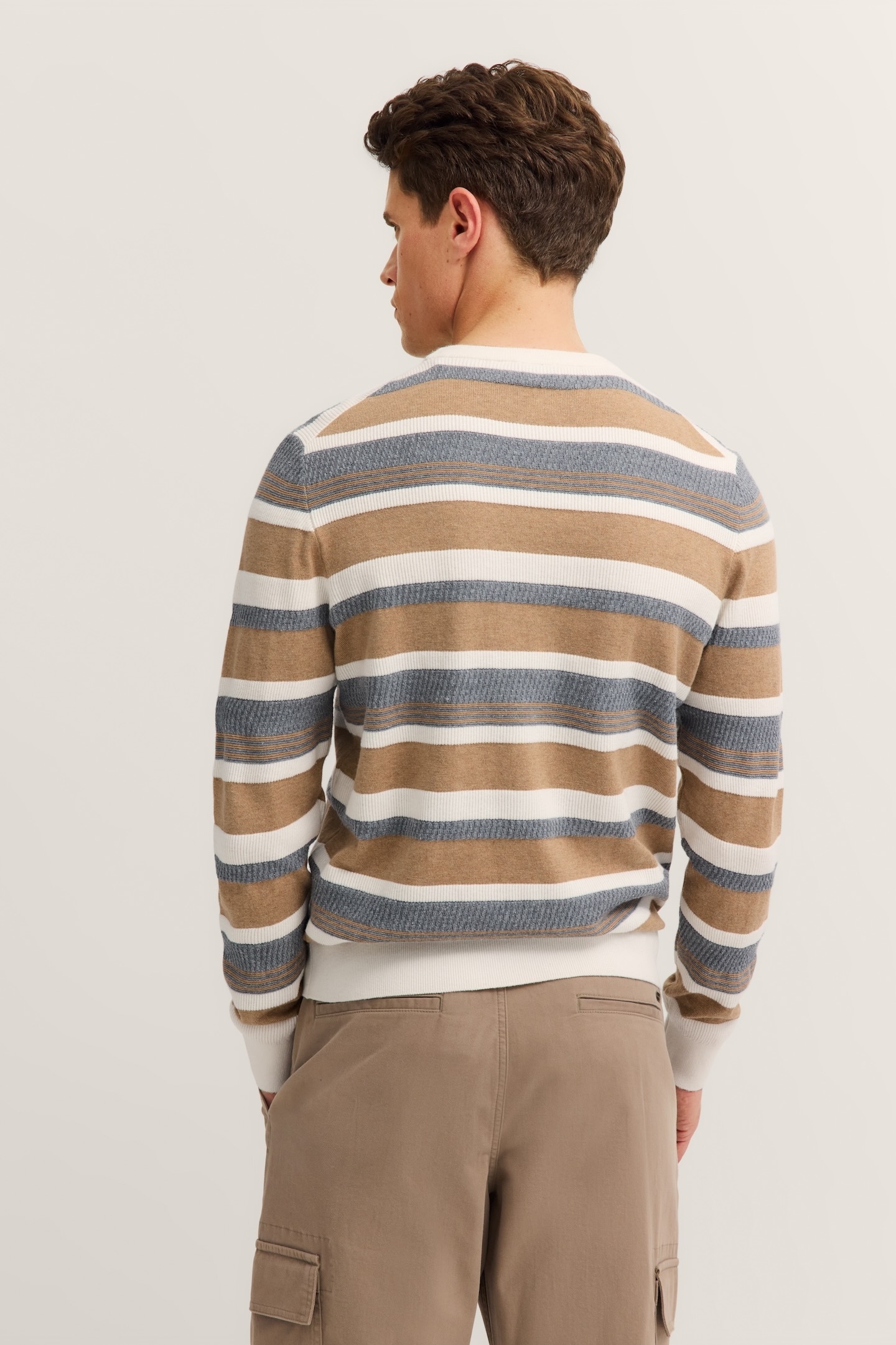 bugatti Rundhalspullover »Regular Fit« gestreift aus Kaschmir-Mix