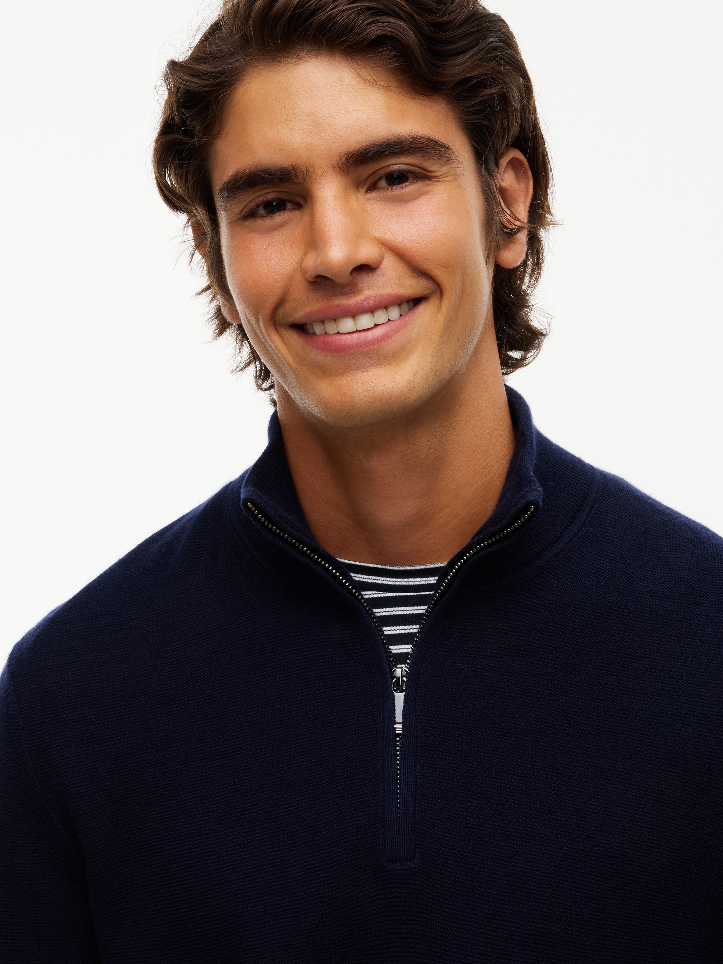 Tommy Hilfiger Pull à col montant »NY PERFORMANCE MOCK NECK« Col montant avec fermeture éclair
