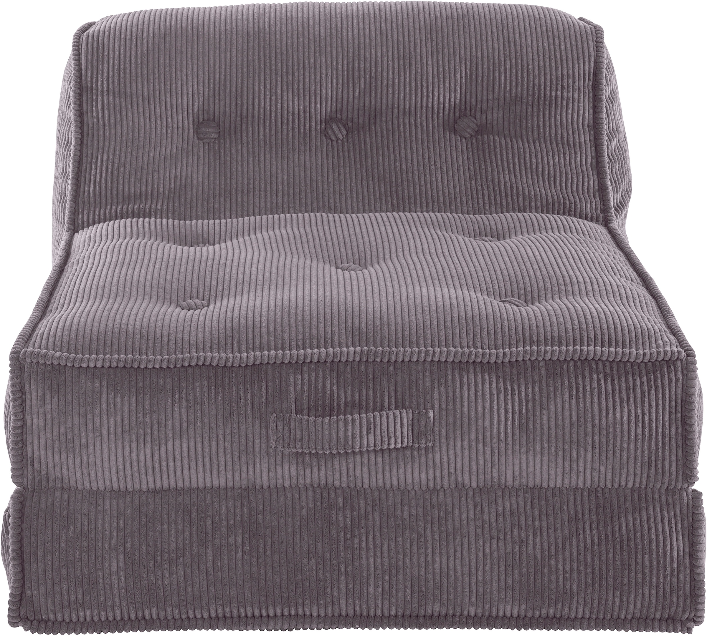 INOSIGN Sessel »Pia« Loungesessel aus Cord, in 2 Grössen, Pouf-Funktion.