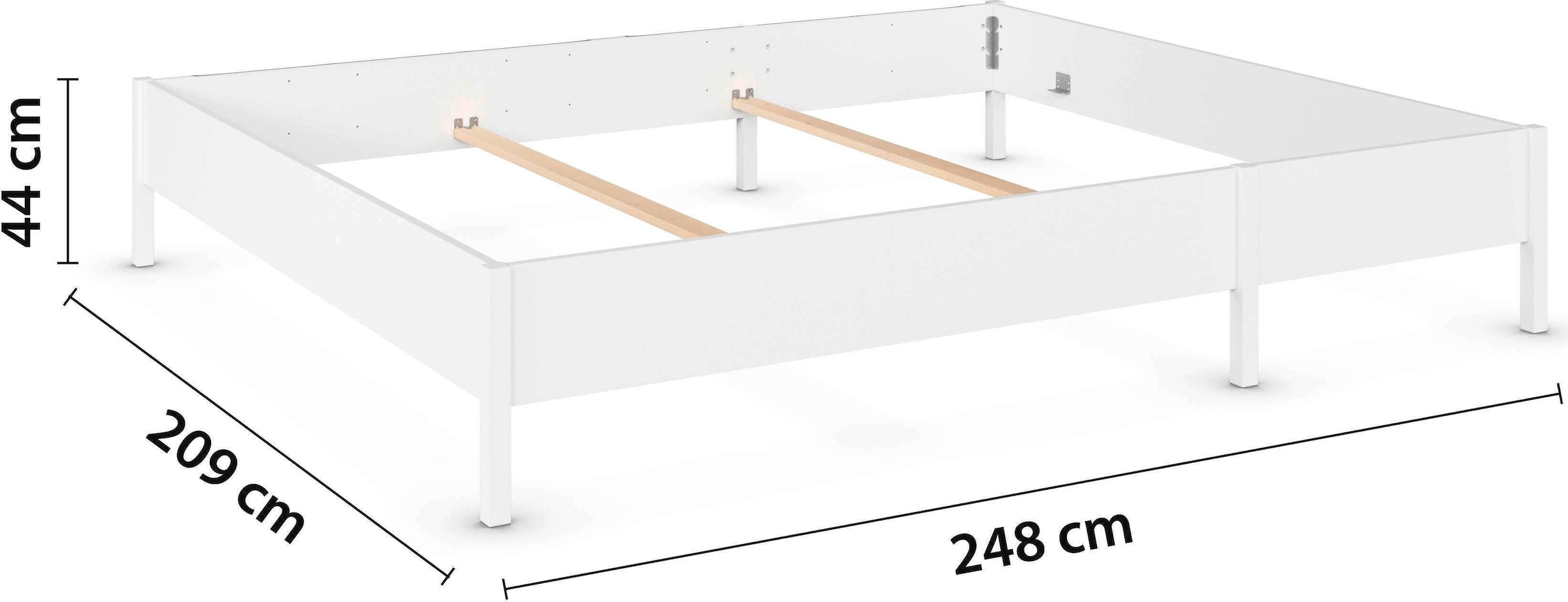rauch Lit »Familienbett XXL Familiengrösse Ehebett Doppelbett umbaubar« Possibilité flexible de transformation en lits simples,  240x200 cm et 270x200 cm - avec ou sans tête de lit MADE IN GERMANY