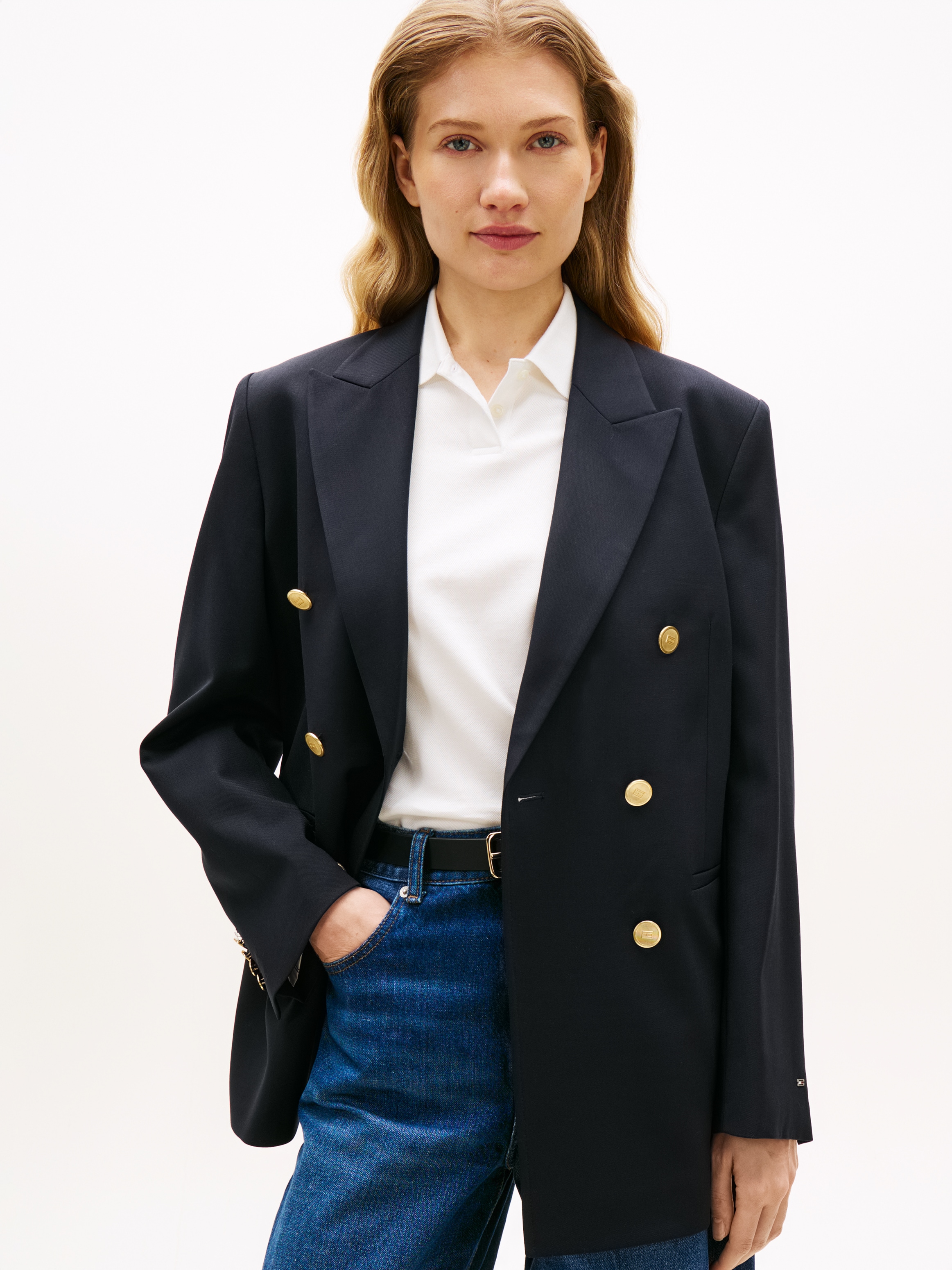 Tommy Hilfiger Blazer court »TIMELESS WOOL DB BLAZER« mit doppelreihiger Knopfleiste
