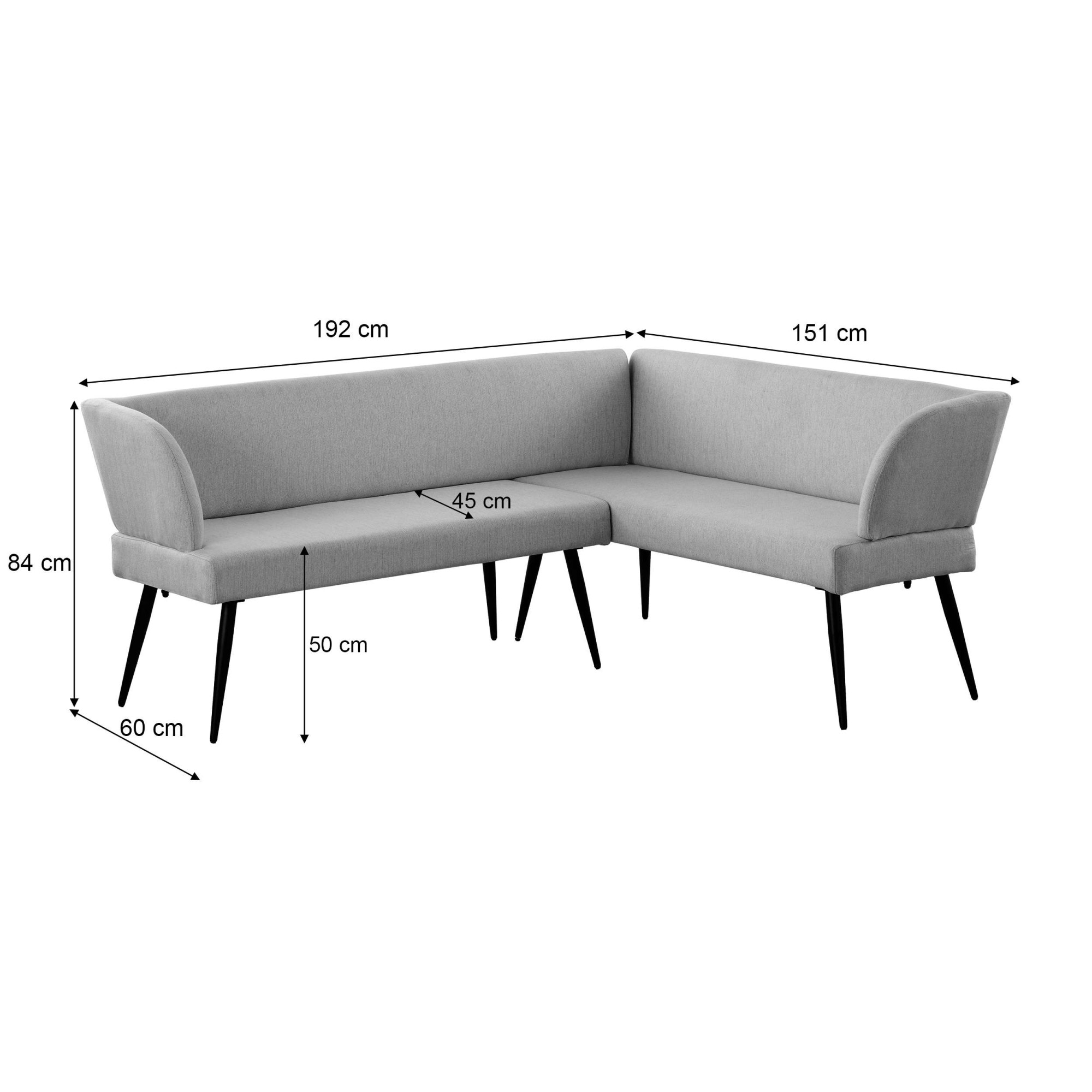 GOODproduct Banc d'angle »Lena« Assise avec ressorts ensachés, housse en tissu tissé facile d'entretien, largeur 192 cm