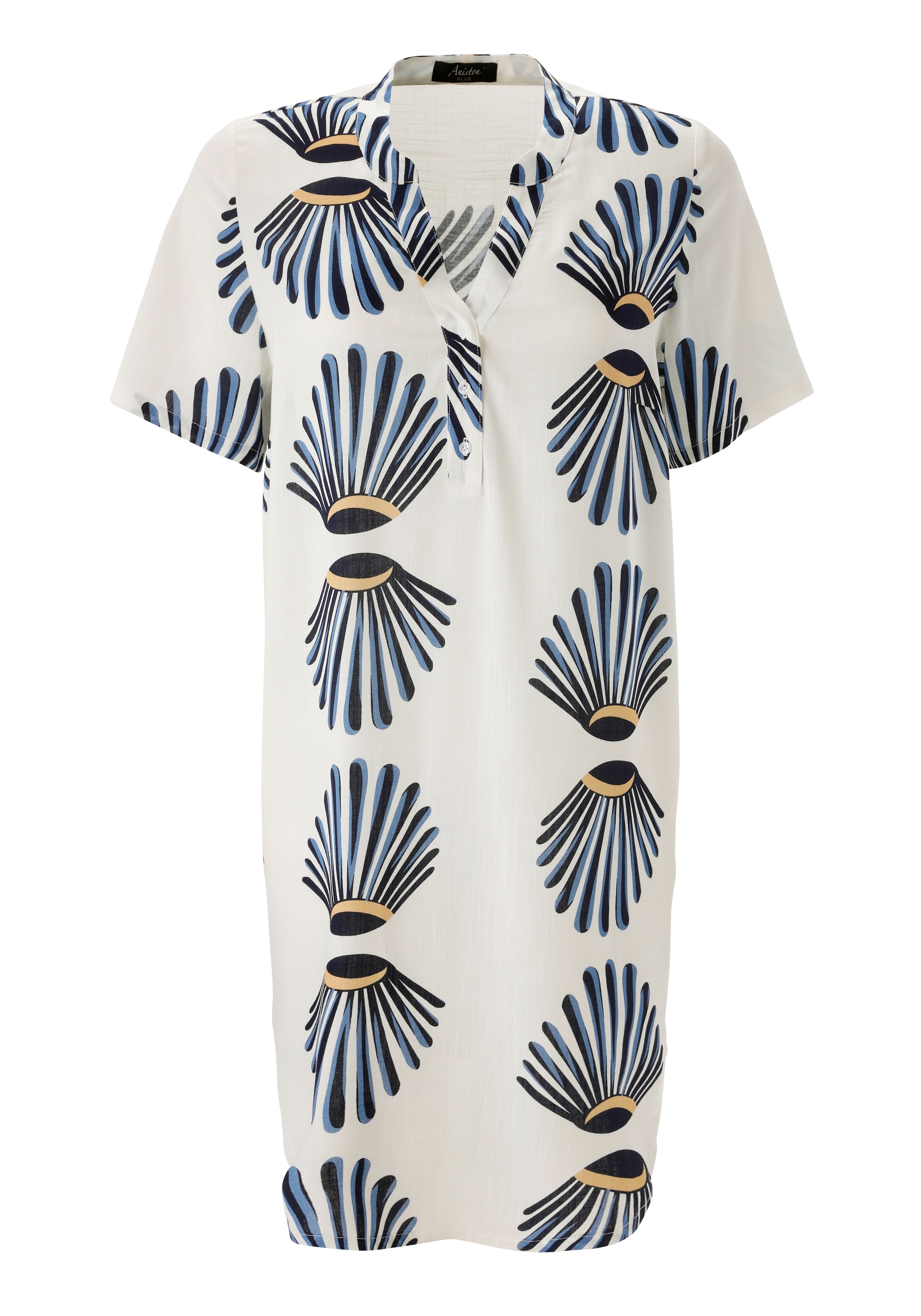 Aniston PLUS Robe chemisier aus weich fallender Viskose in Leinenoptik - NEUE KOLLEKTION