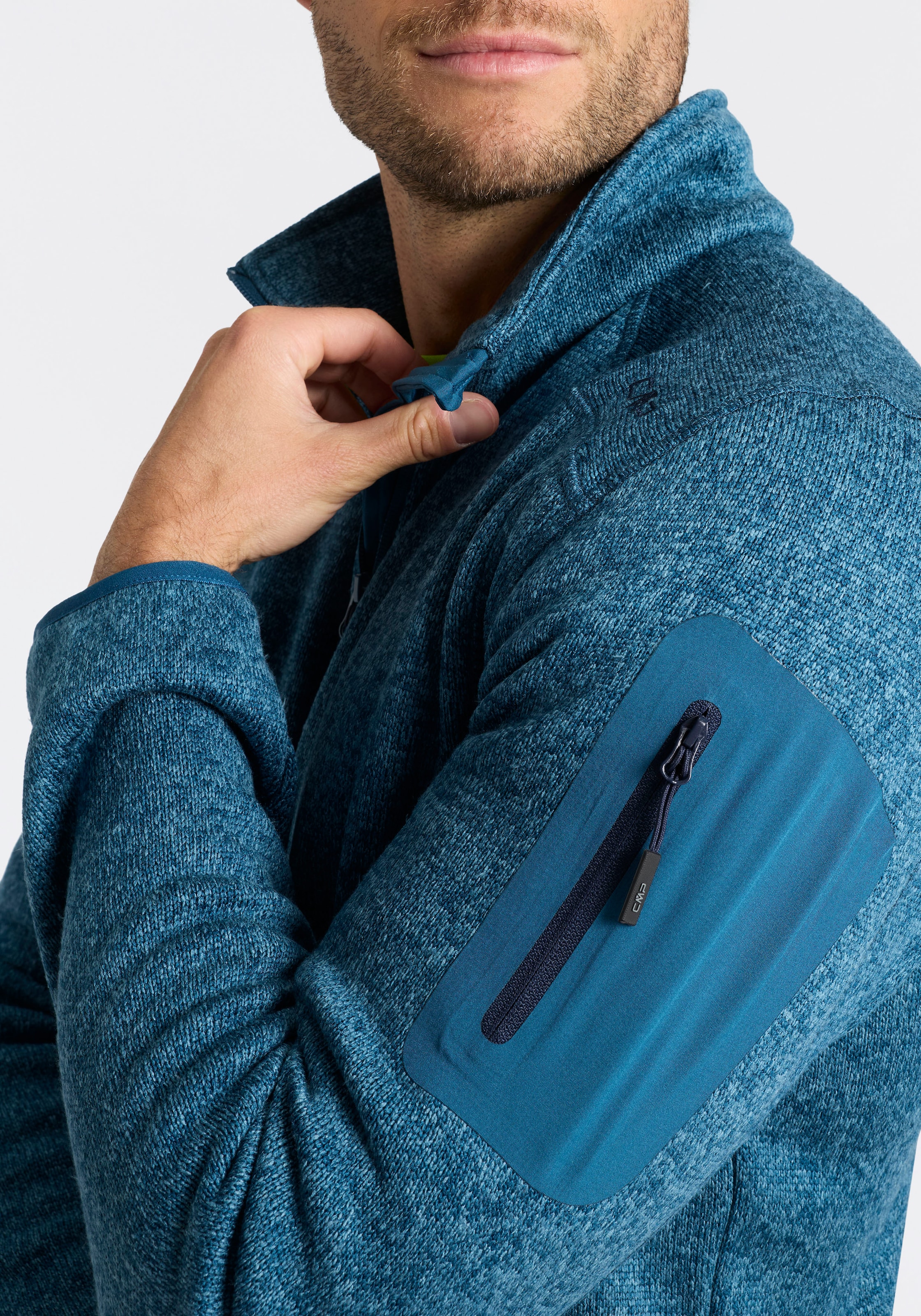 CMP Veste en laine polaire »MAN JACKET« sans capuche avec col haut, respirant, déperlant