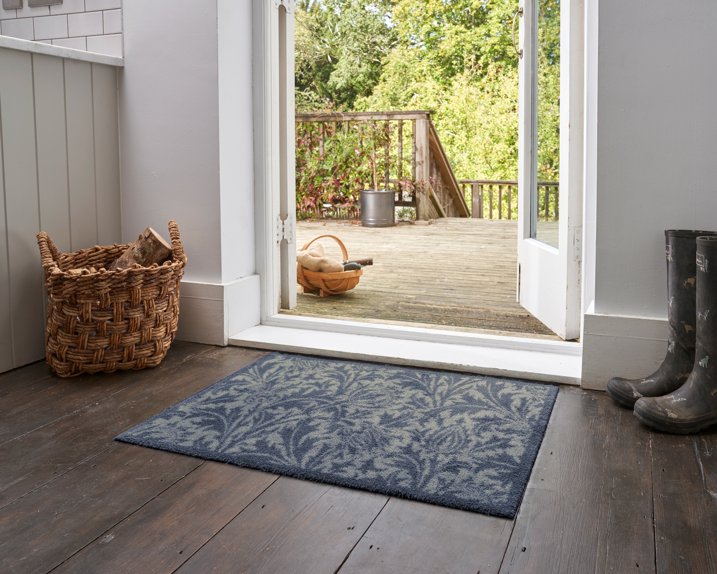 Turtle Mat Tapis de sol »Thistle Blue & Gold« Rectangulaire 9 mm Höhe