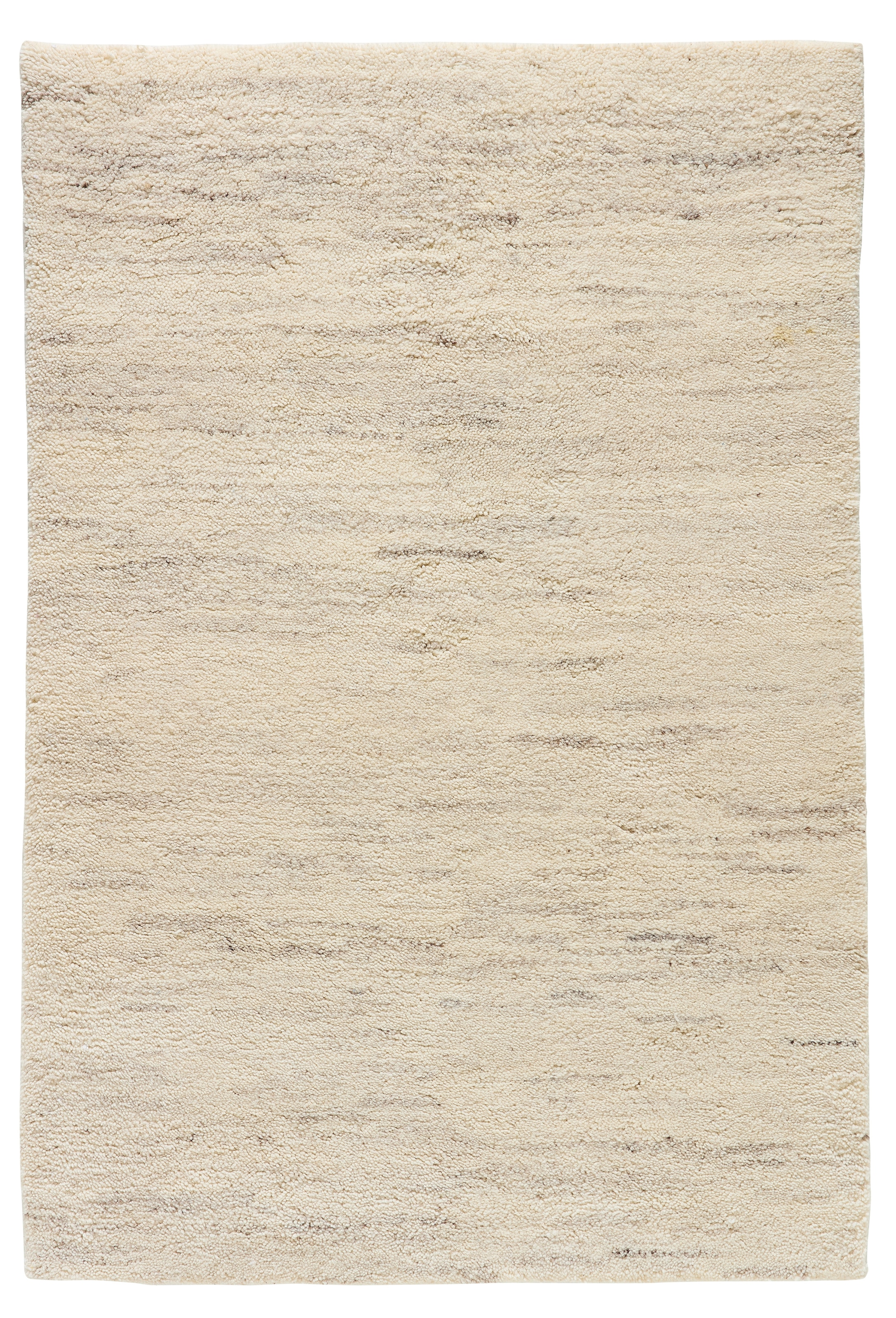 THEKO Tapis d'Orient »Atlas Nomad Uni« Rectangulaire 24 mm Höhe echter Berber aus Marokko, reine Wolle, Woll-Shaggy, handgeknüpft