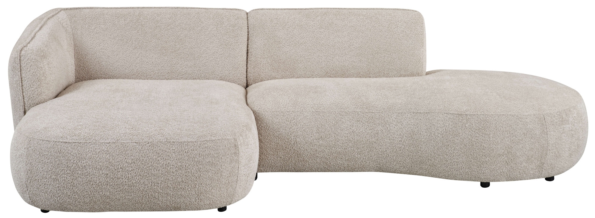 GOODproduct Canapé d'angle »OSTRUP Rundsofa, L-Form, Naturtöne, Boucle oder Chenille« largeur 278 cm, forme organique aux courbes douces