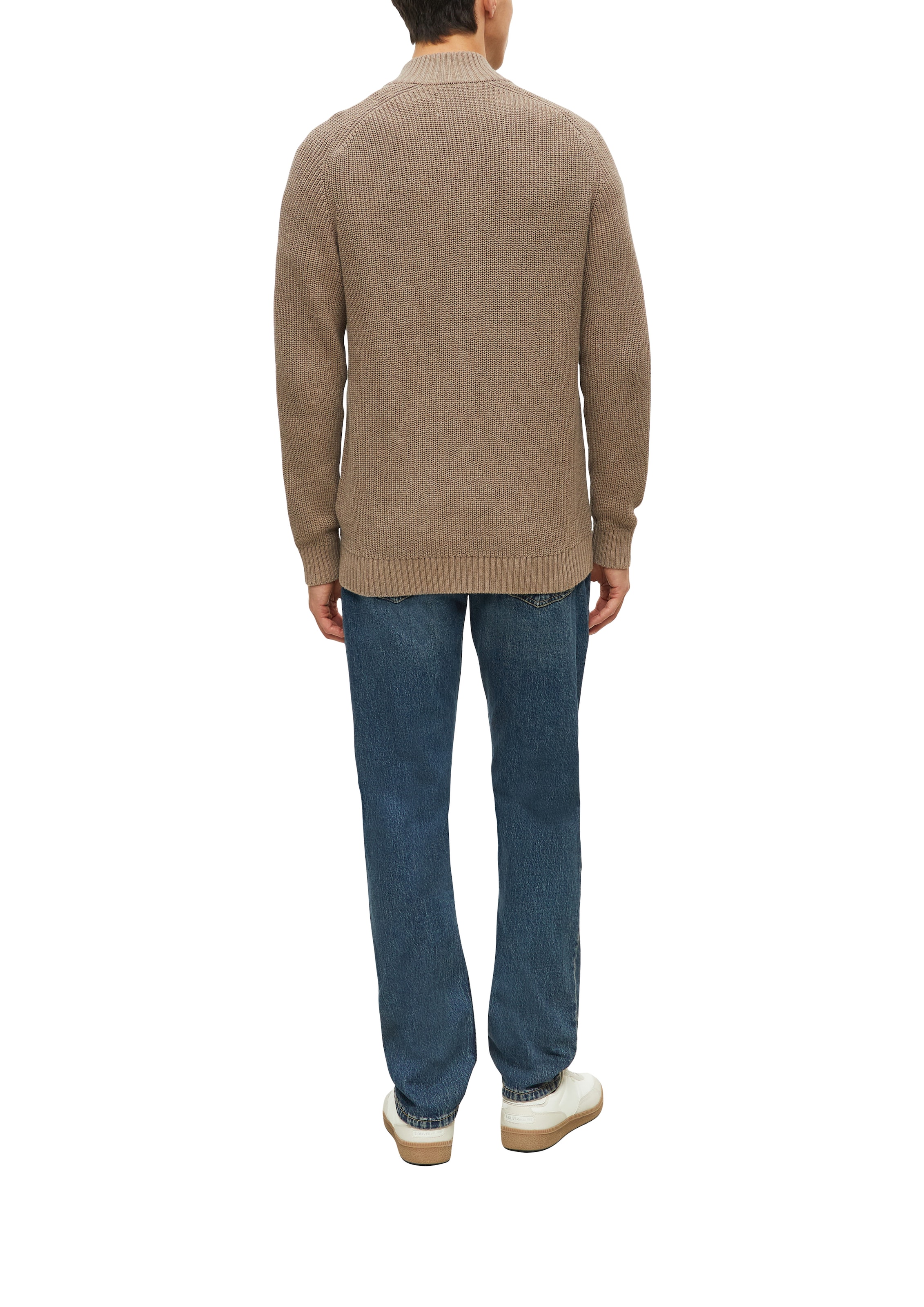 s.Oliver Veste en tricot Stehkragen, Rippstrick, Baumwolle