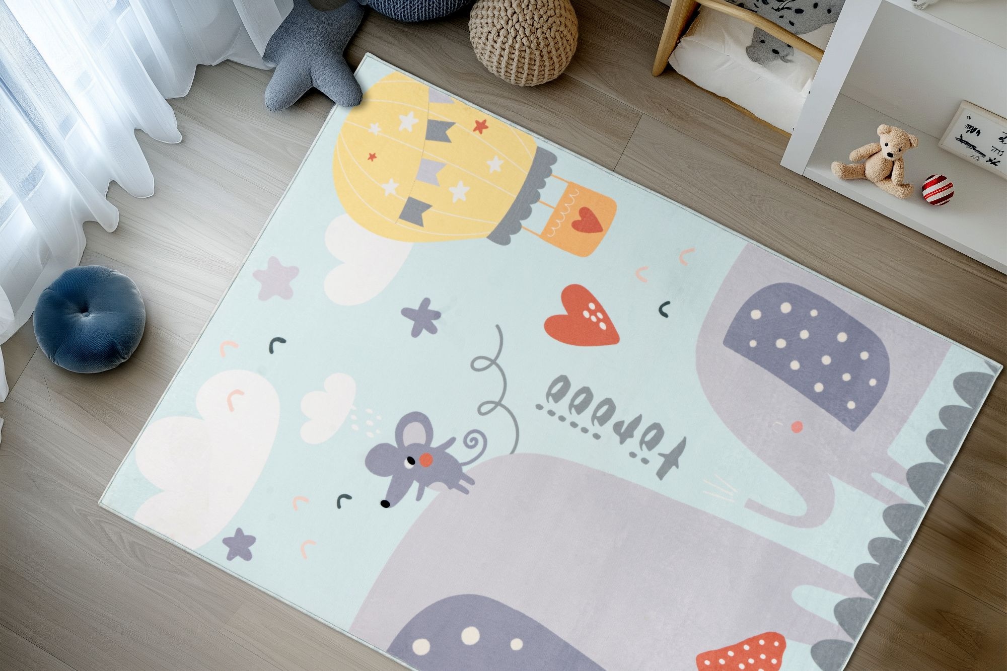 Kayoom Kinderteppich »Wonder 130« rechteckig 8 mm Höhe Kurzflor, Vegan, Fussbodenheizungsgeeignet