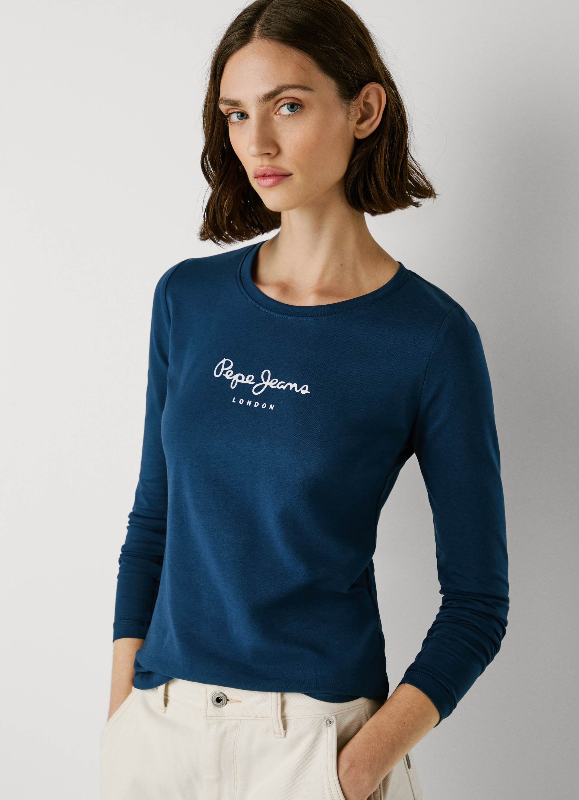 Pepe Jeans T-shirt à manches longues »NEW VIRGINA L/S« mit Logo-Print